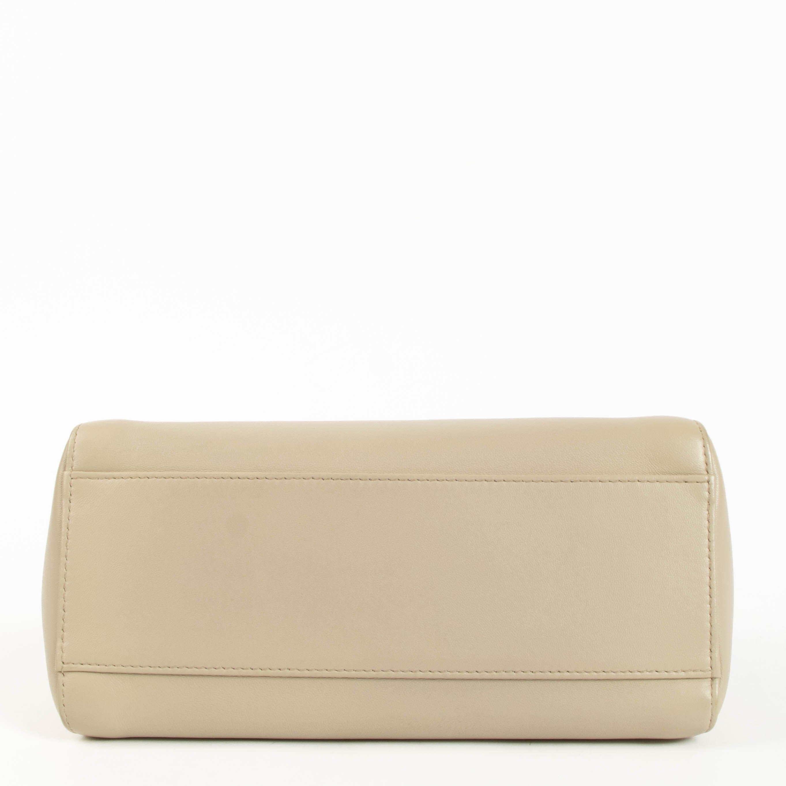 Fendi Beige Leather Mini Peekaboo Bag