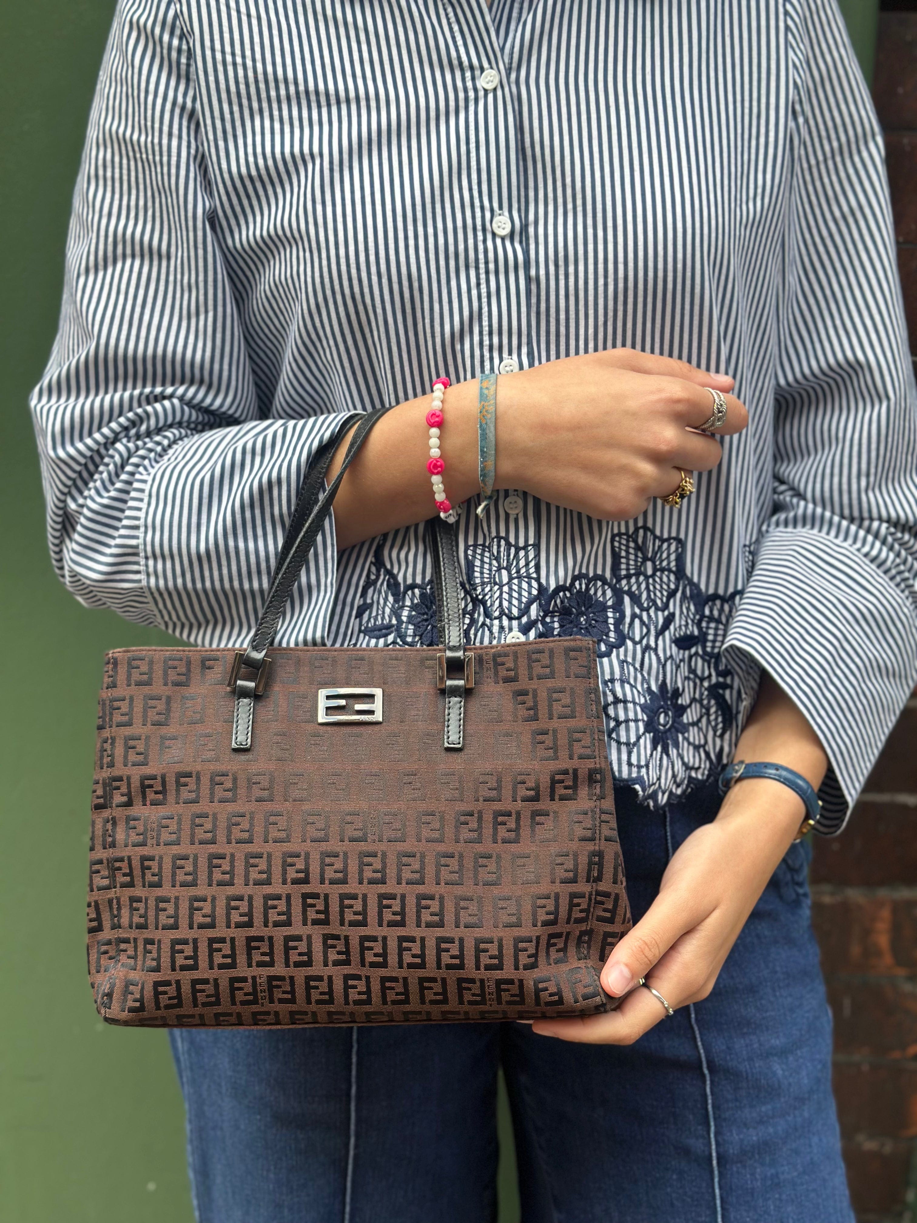 Fendi Brown Zucca Canvas Small Tote