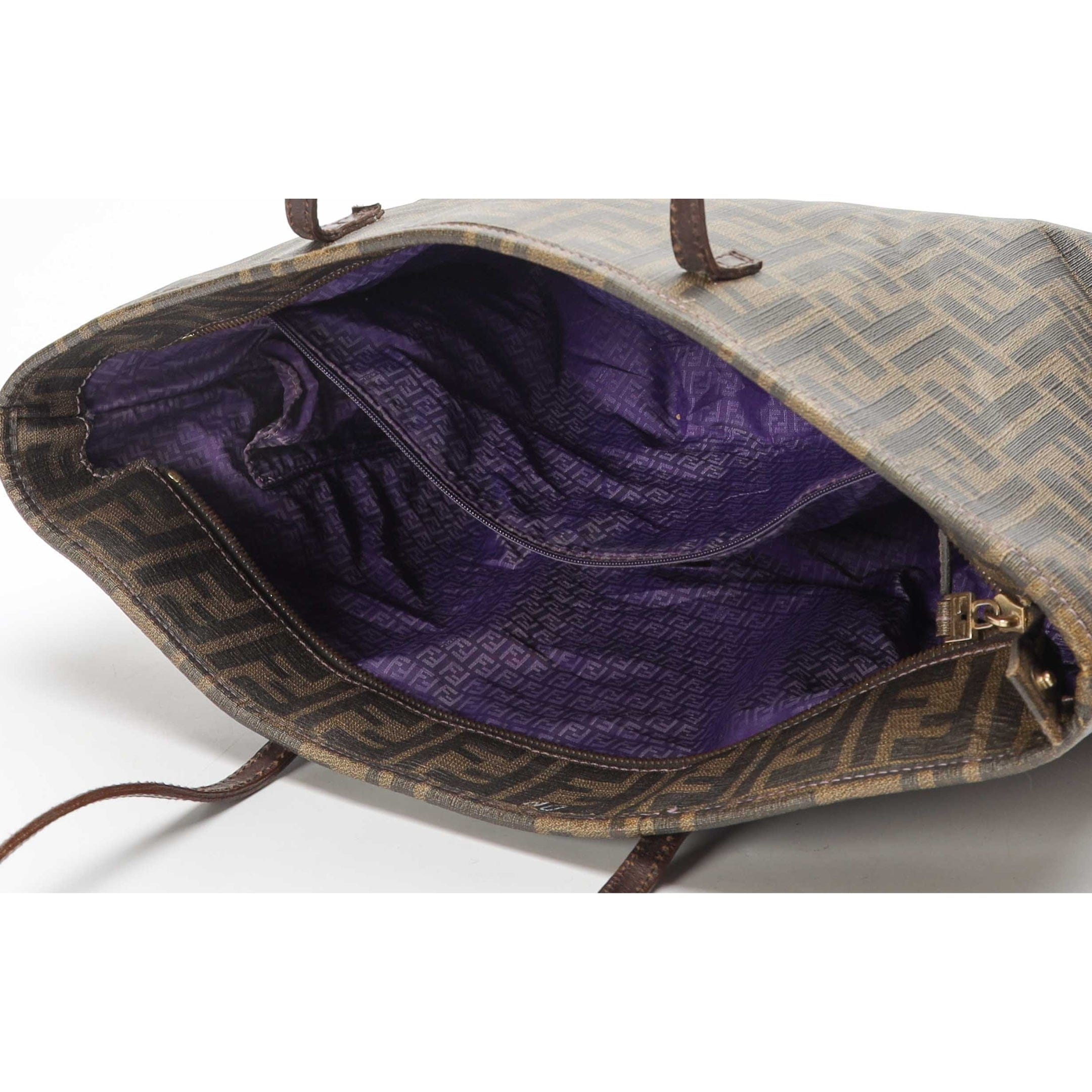 Fendi Tobacco Brown FF Shopper Tote