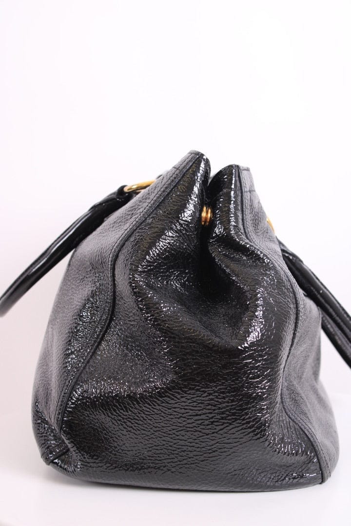 Prada Medium Bauletto Bag Patent Black Medium