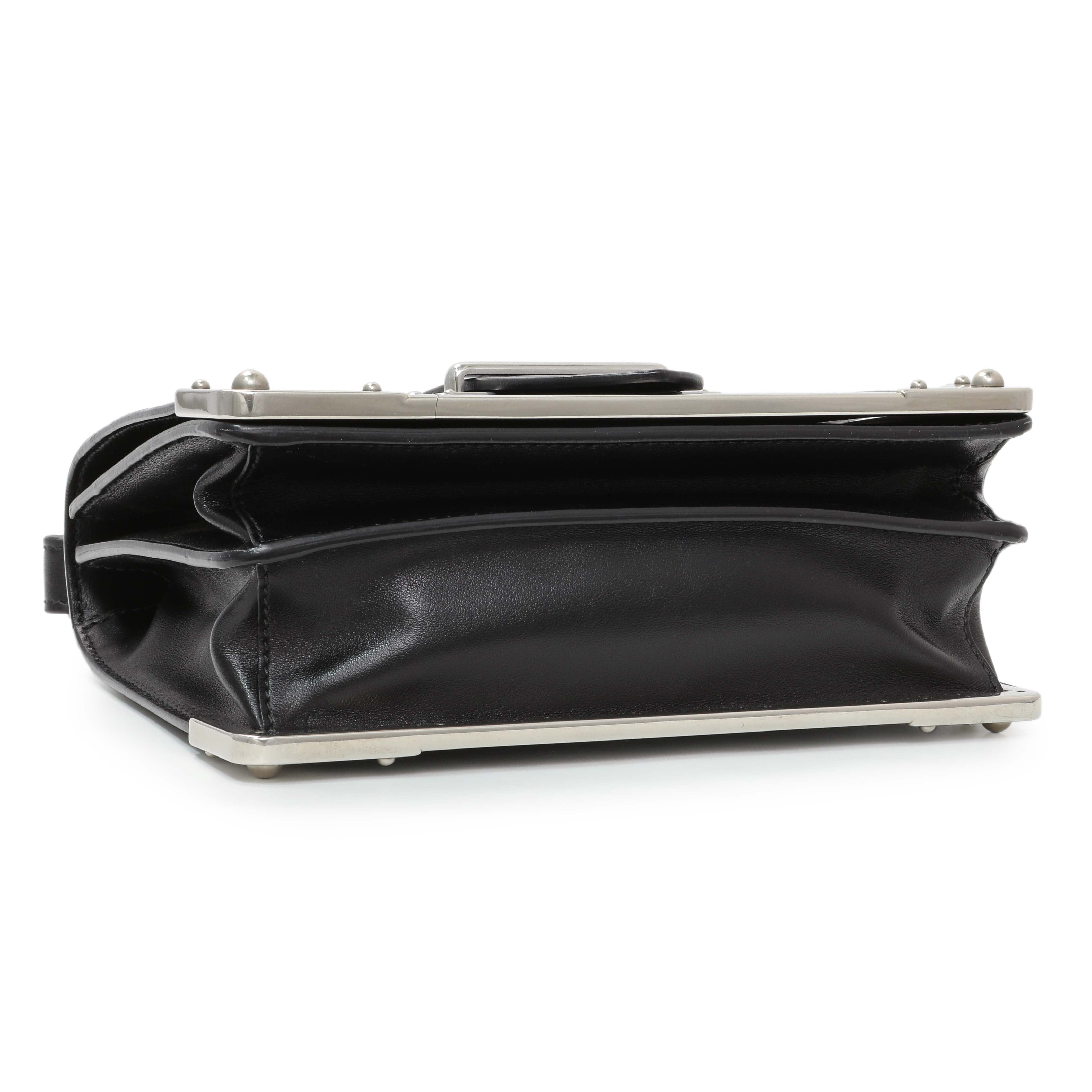 Prada Black City Calf Saffiano Cahier Bag