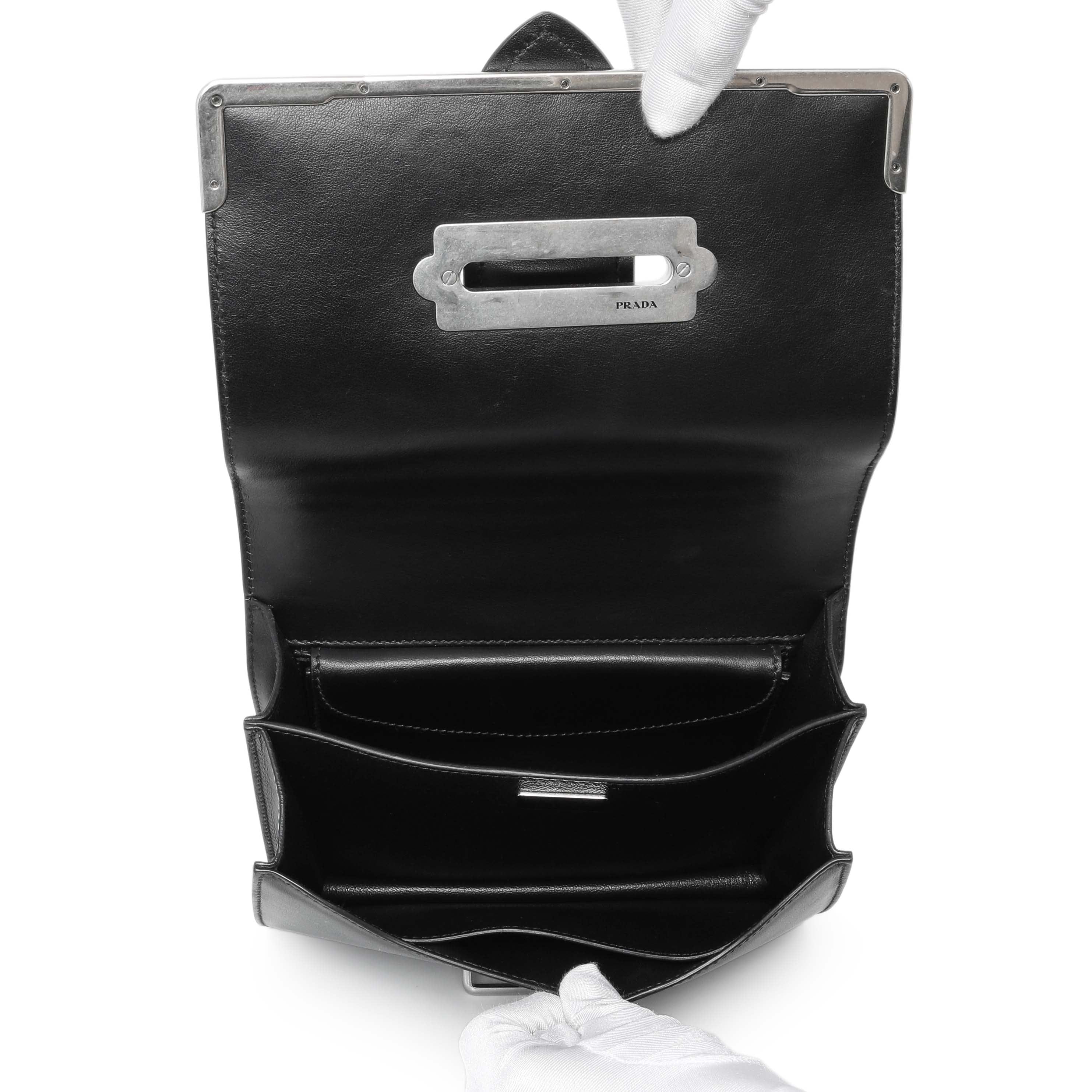 Prada Black City Calf Saffiano Cahier Bag