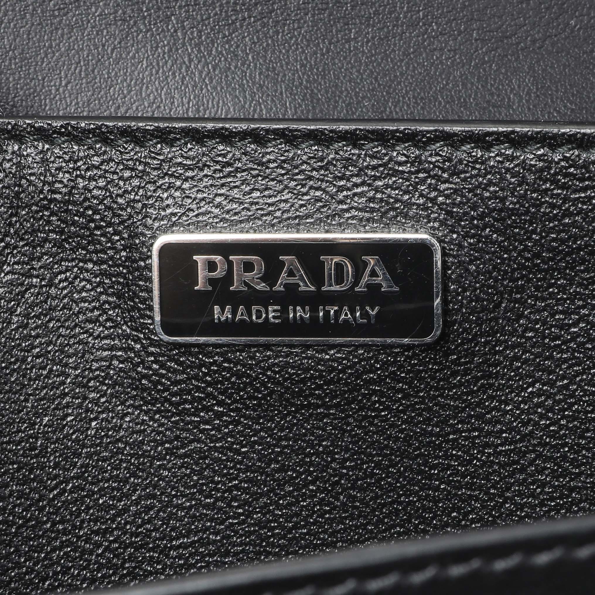 Prada Black City Calf Saffiano Cahier Bag