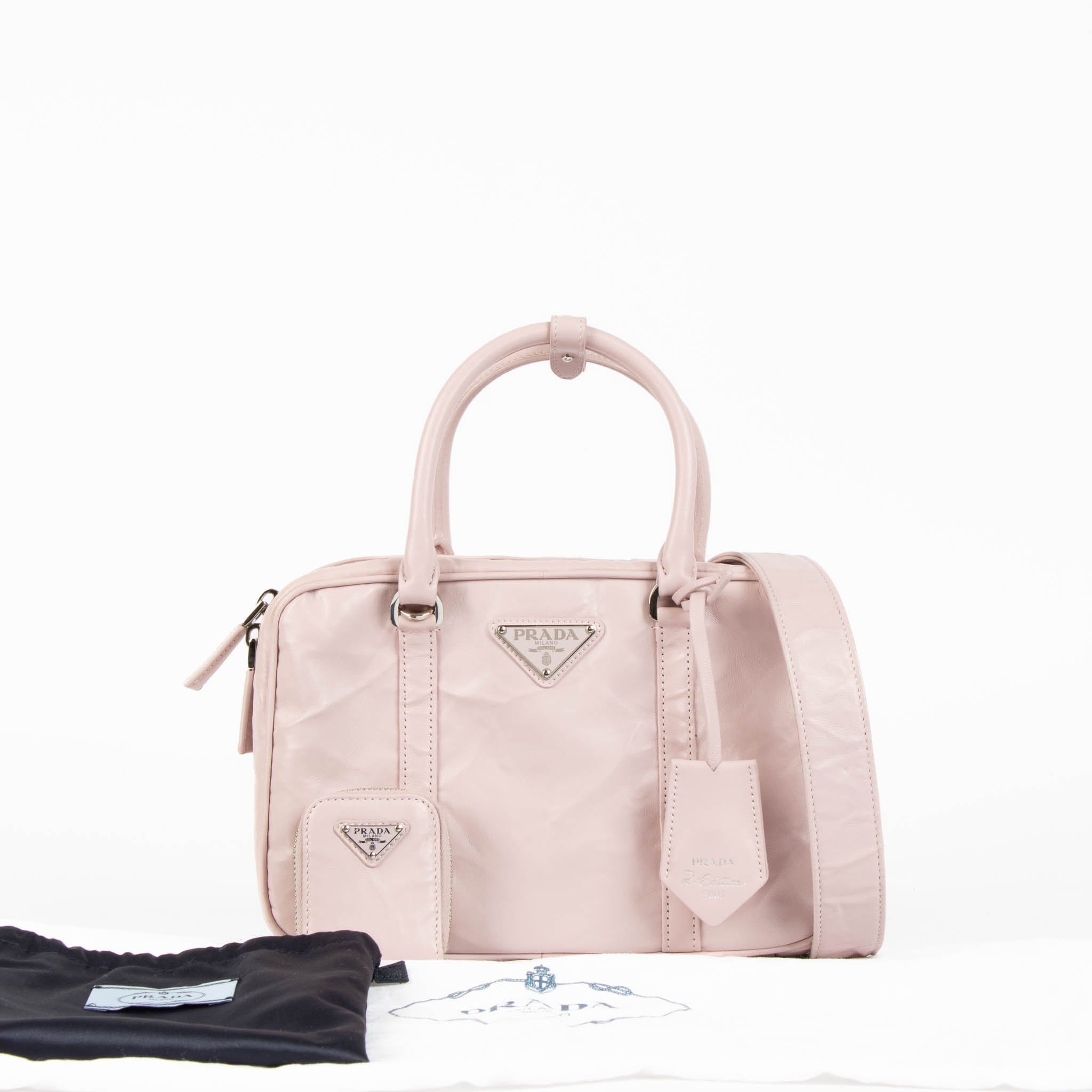 Prada Alabaster Pink Antique Nappa Re - Edition 2001 Small Bag