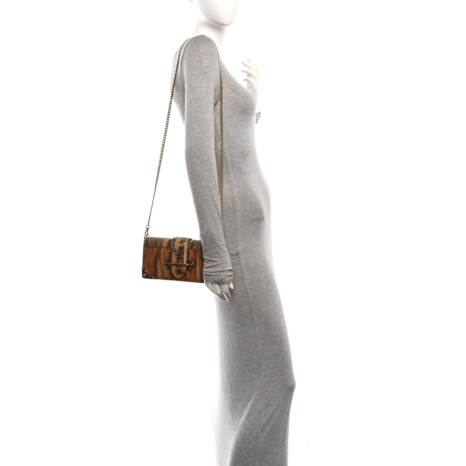Prada Snakeskin Cahier Pochette Naturale