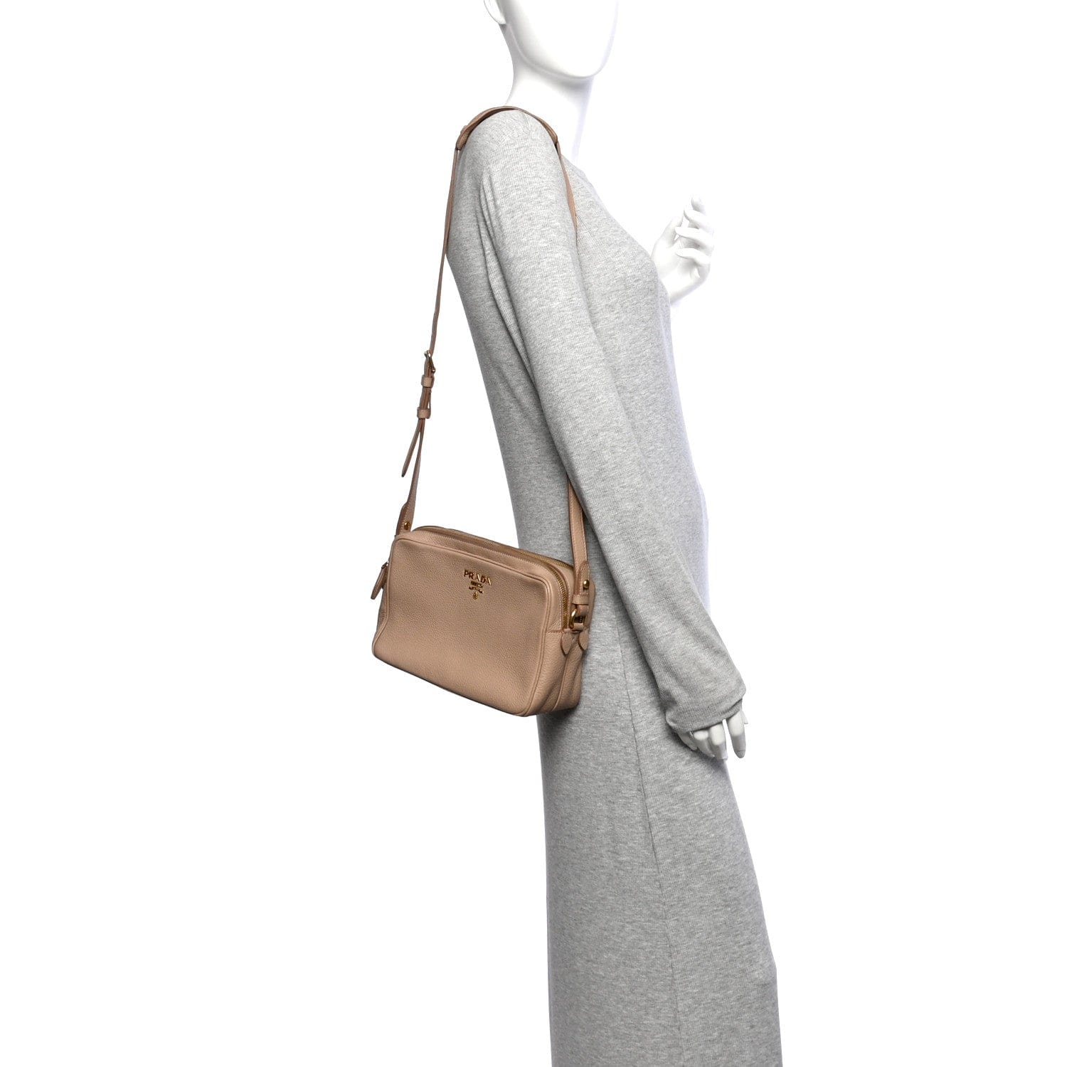 Prada Vitello Phenix Camera Bag Cammeo