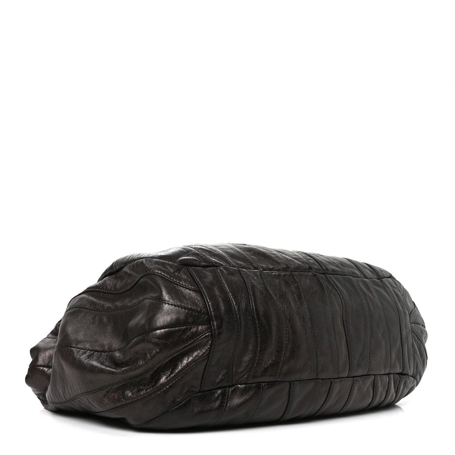 Prada Nappa Pleated Hobo Grafite Mordore