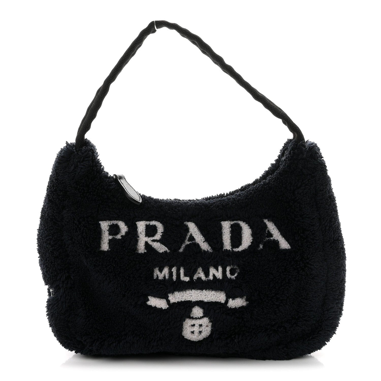Prada Terry Cloth Mini Re - Edition 2000 Bag Black White Black White