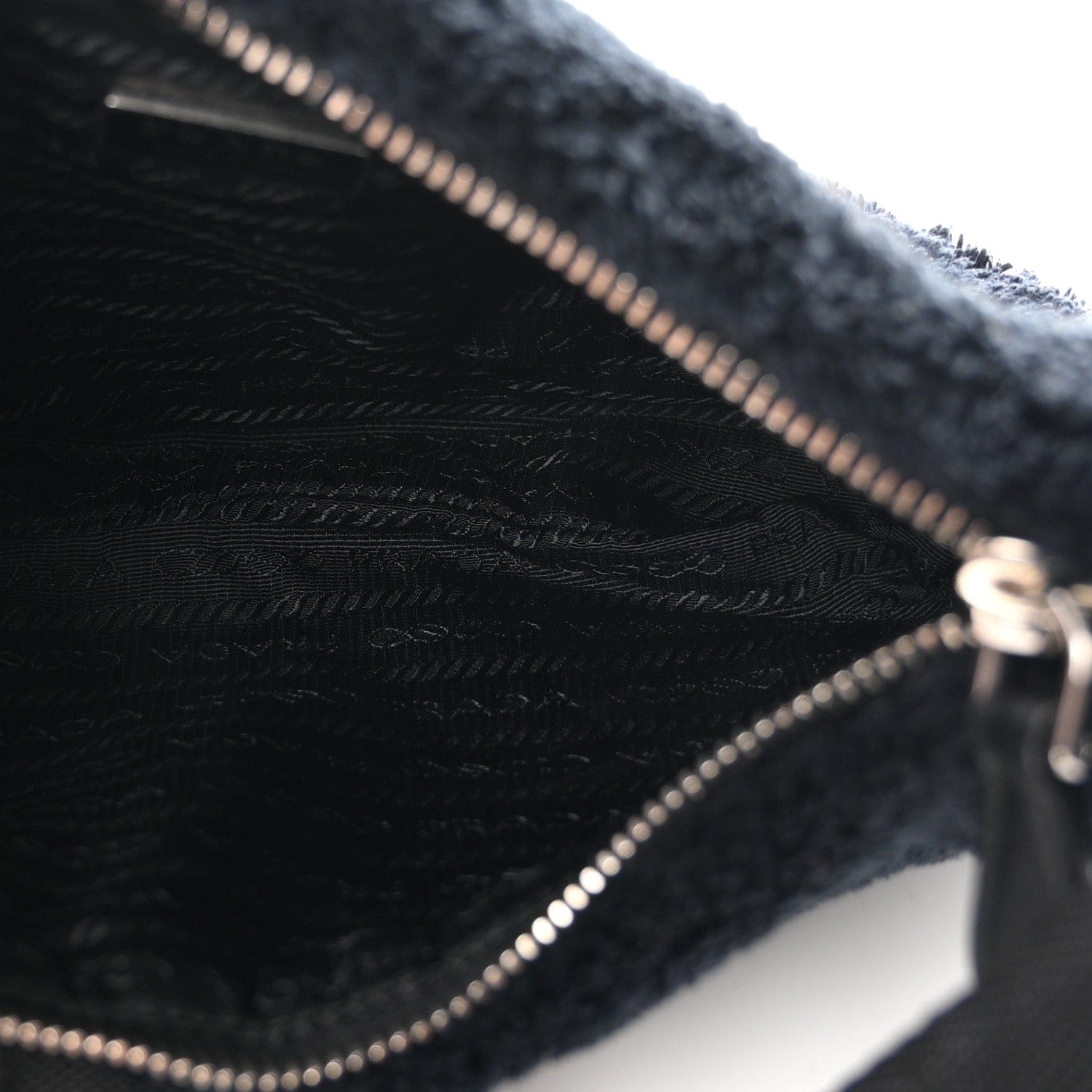 Prada Terry Cloth Mini Re - Edition 2000 Bag Black White Black White