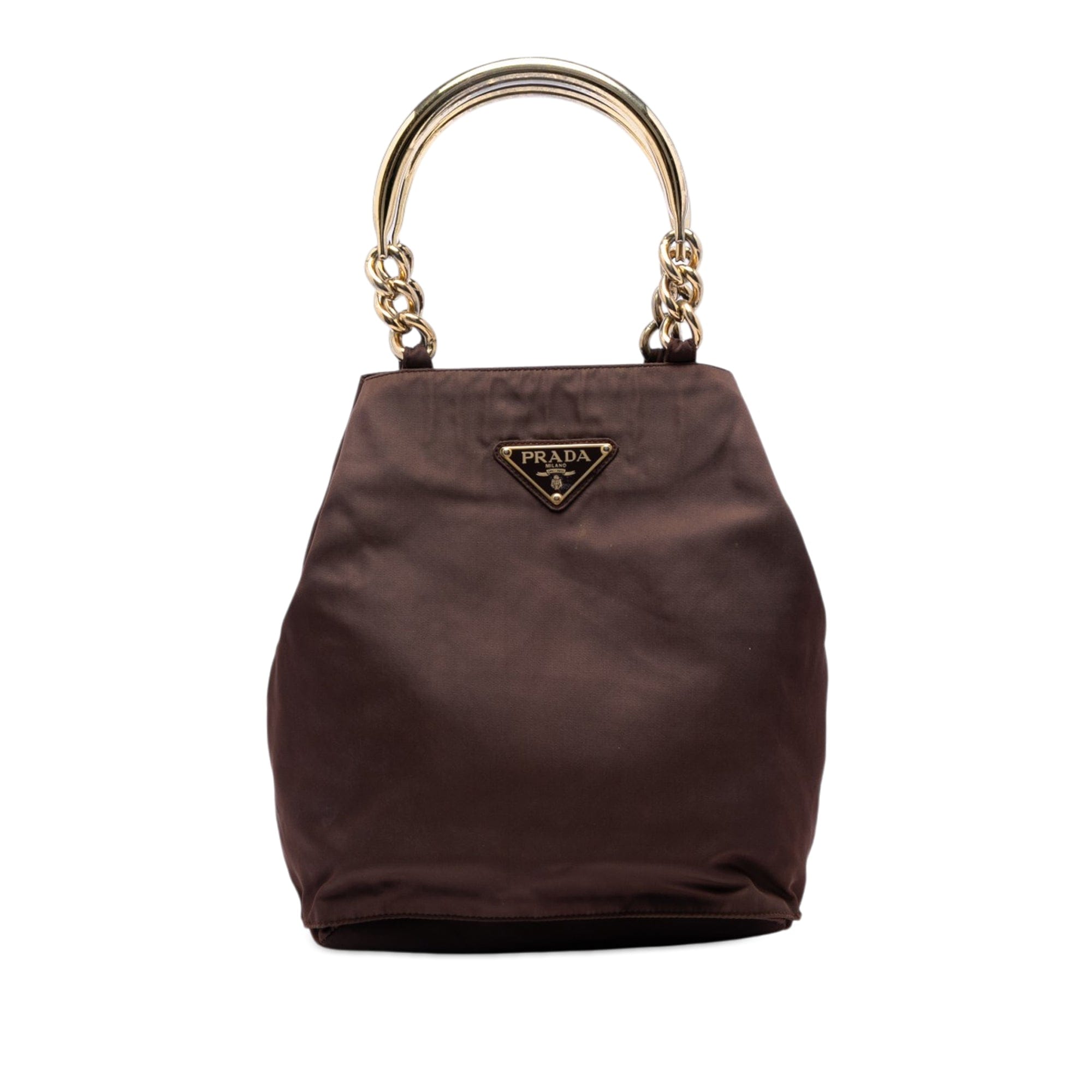 Prada Tessuto Metal Handle Bag