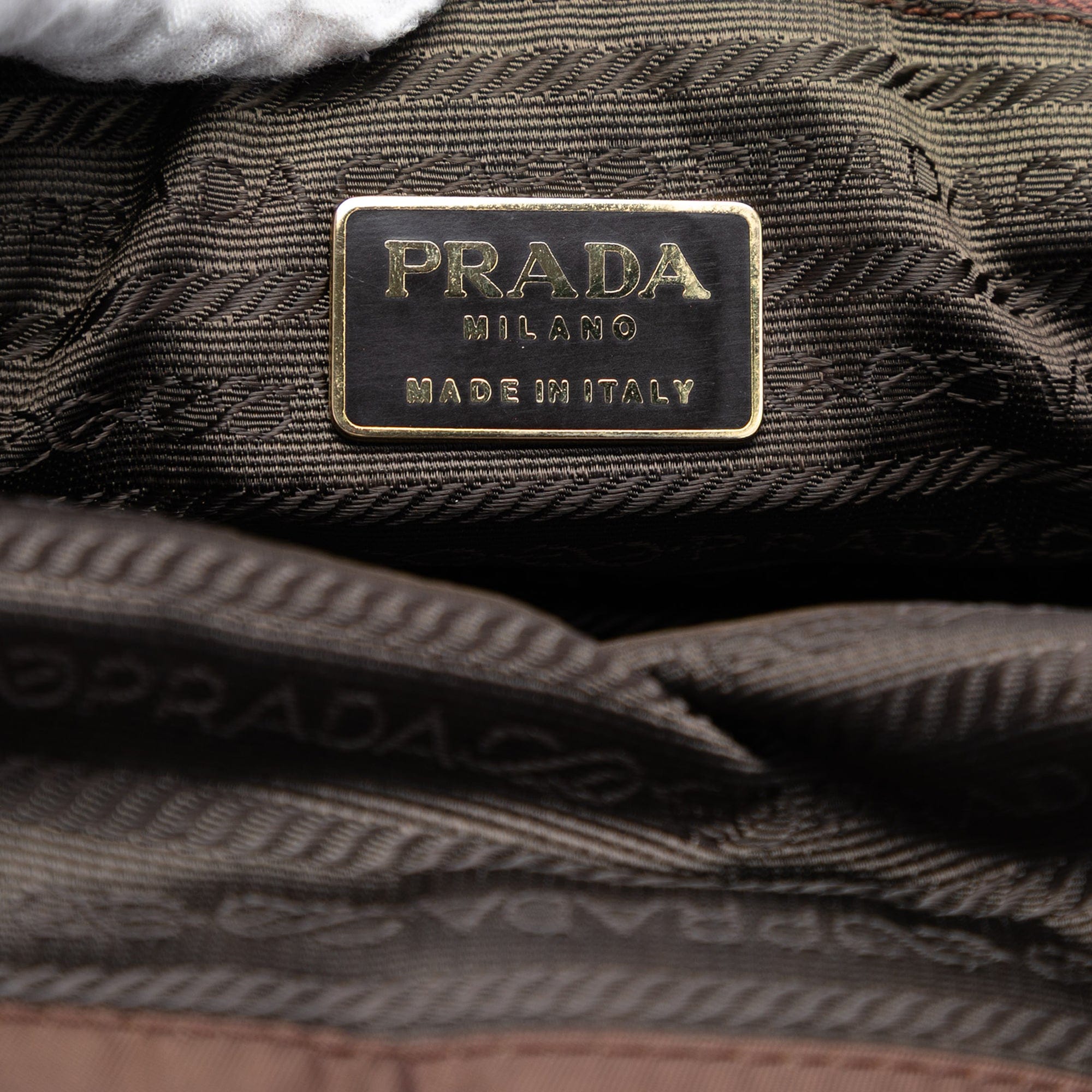 Prada Tessuto Metal Handle Bag