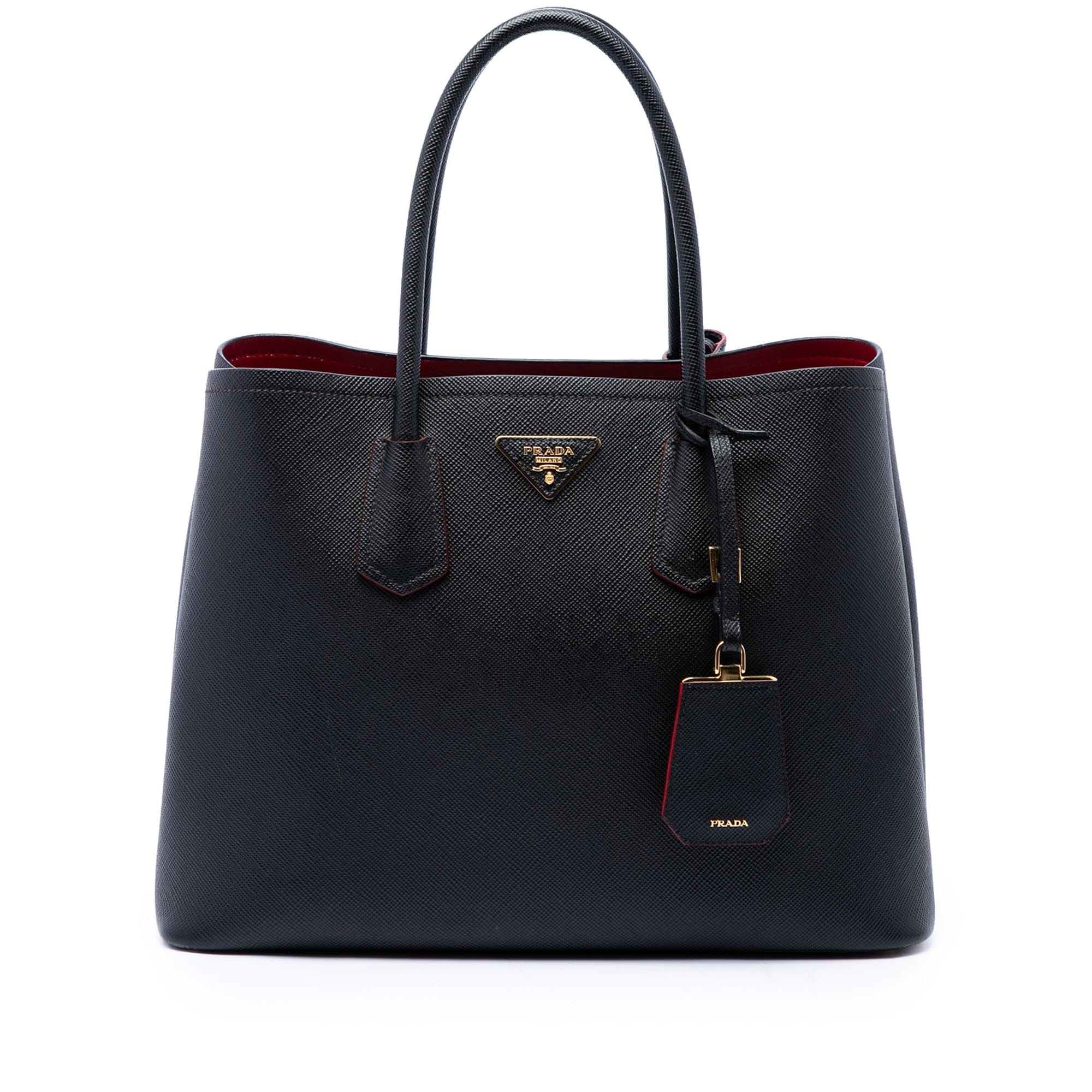 Prada Large Saffiano Cuir Double Satchel