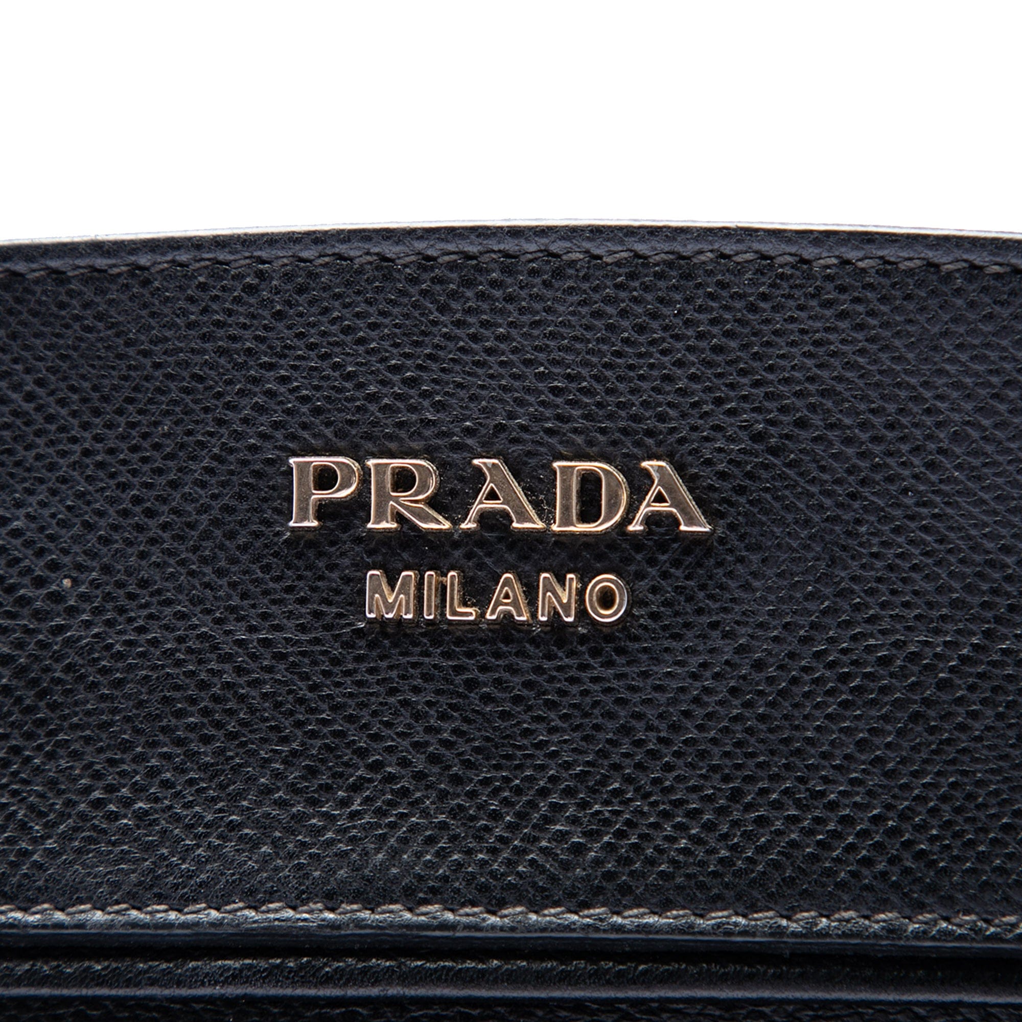 Prada Bicolor Saffiano Cuir Trimmed Canvas Satchel