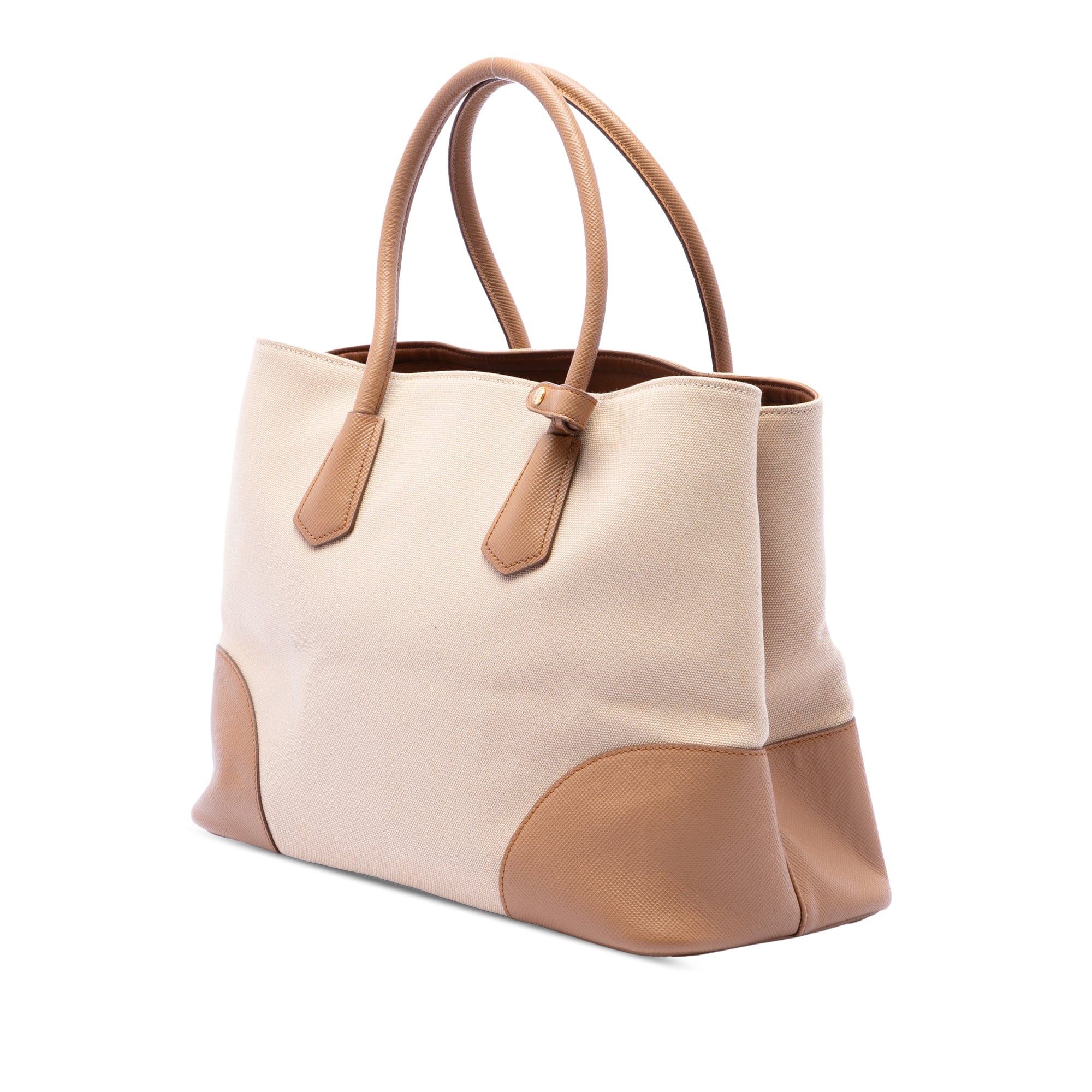 Prada Medium Canvas and Saffiano Cuir Double Satchel