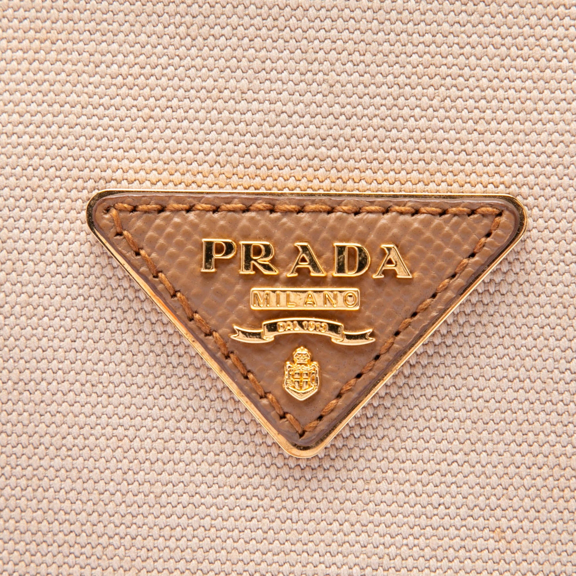 Prada Medium Canvas and Saffiano Cuir Double Satchel