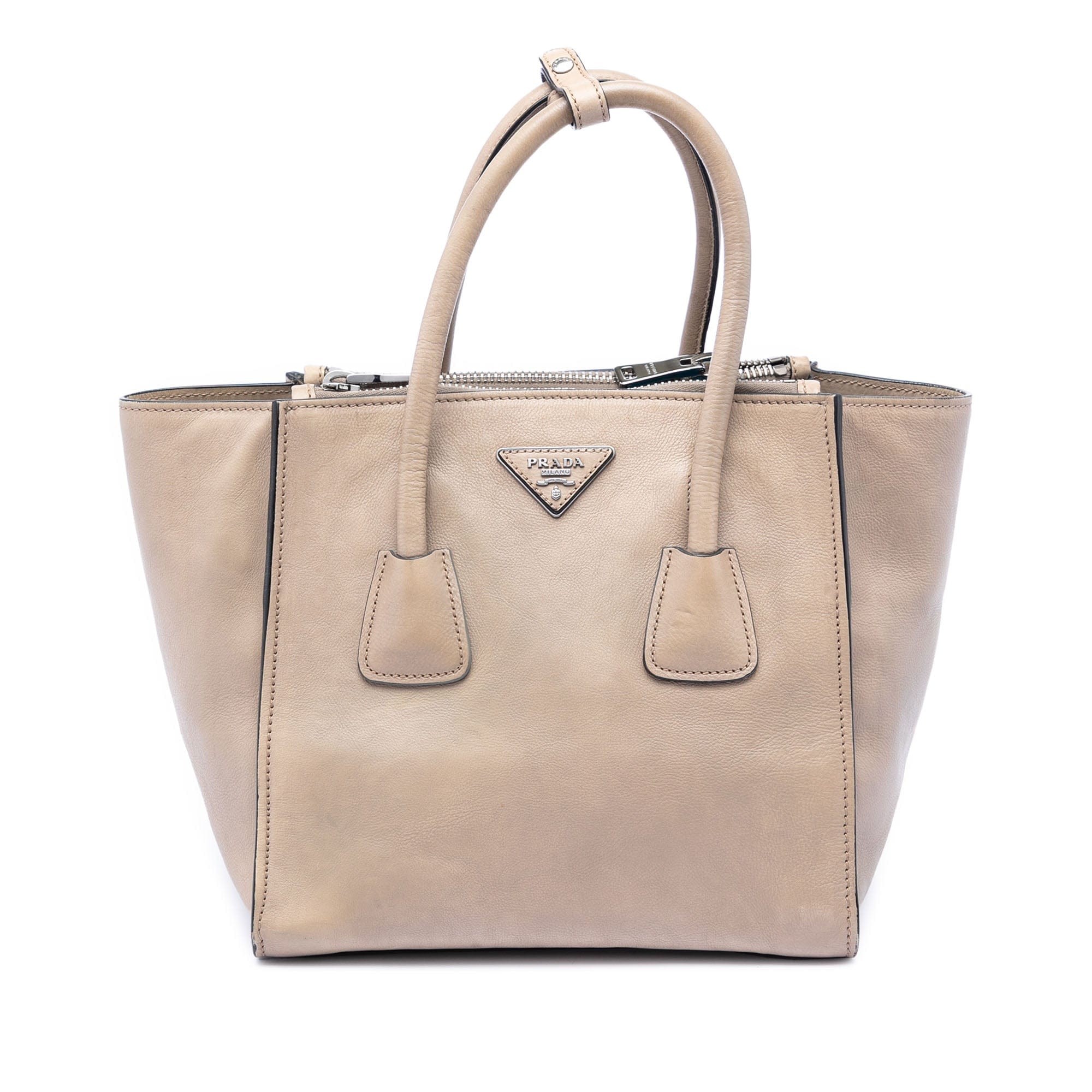Prada Small Glace Calf Twin Pocket Satchel
