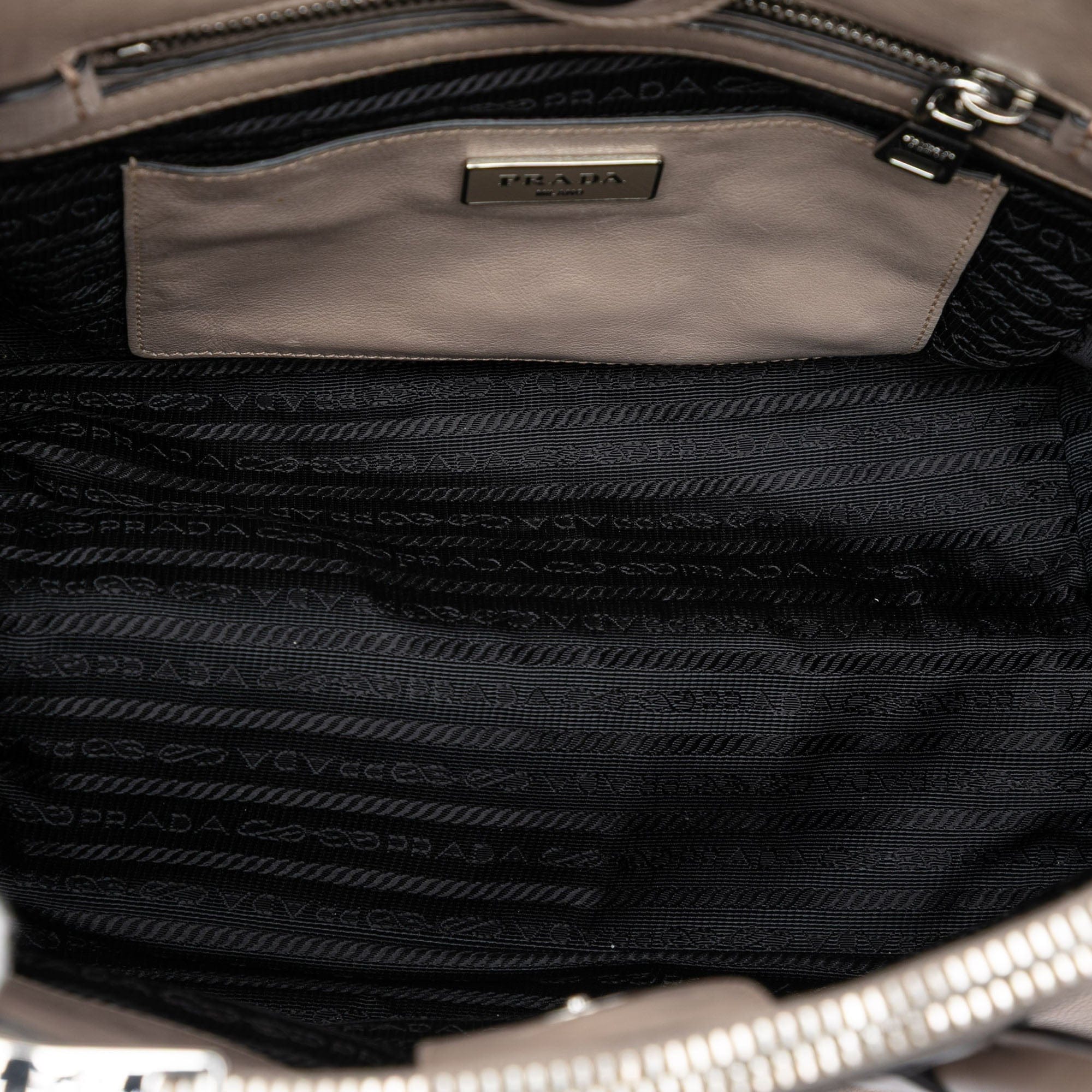 Prada Small Glace Calf Twin Pocket Satchel