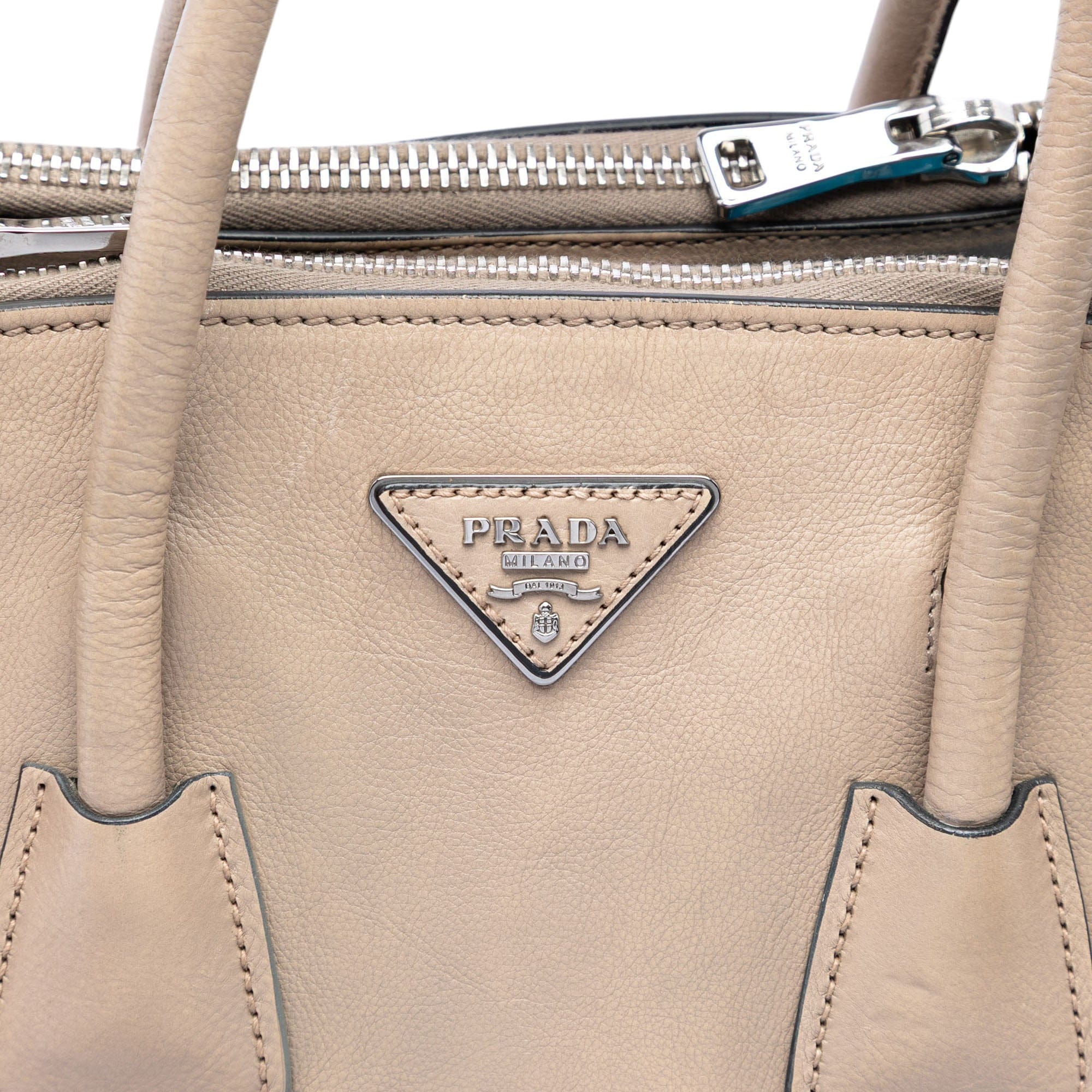 Prada Small Glace Calf Twin Pocket Satchel