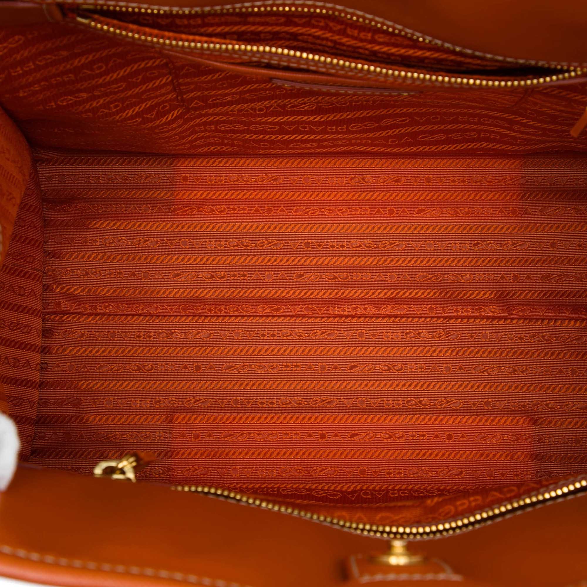 Prada Saffiano Trimmed Canvas Canapa Satchel