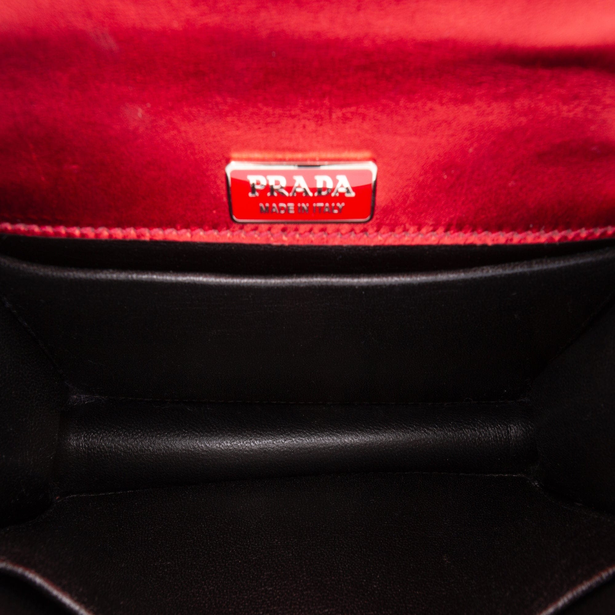 Prada Saffiano Trimmed Metallic Vitello Cahier Bag