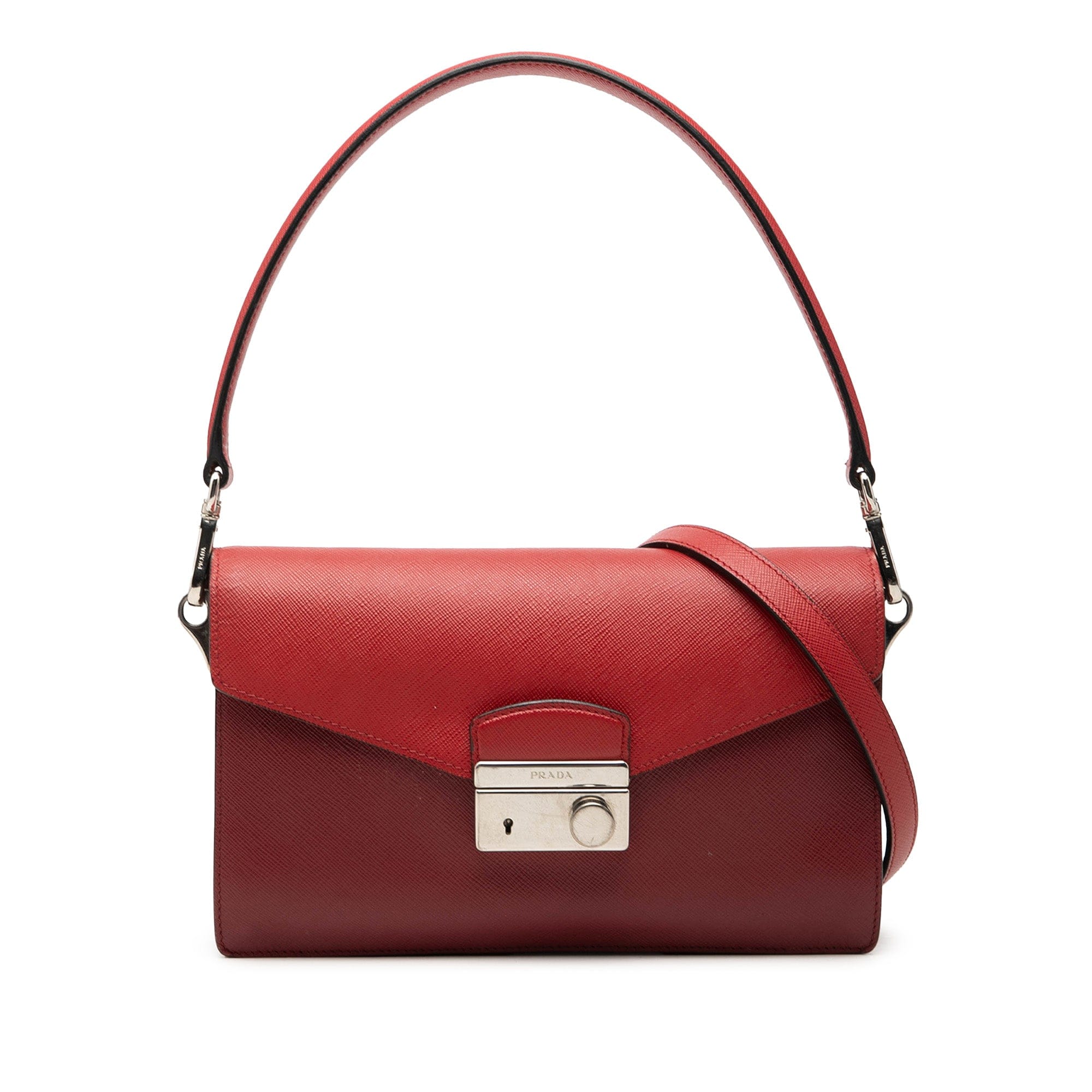 Prada Mini Saffiano Lux Sound Lock Satchel