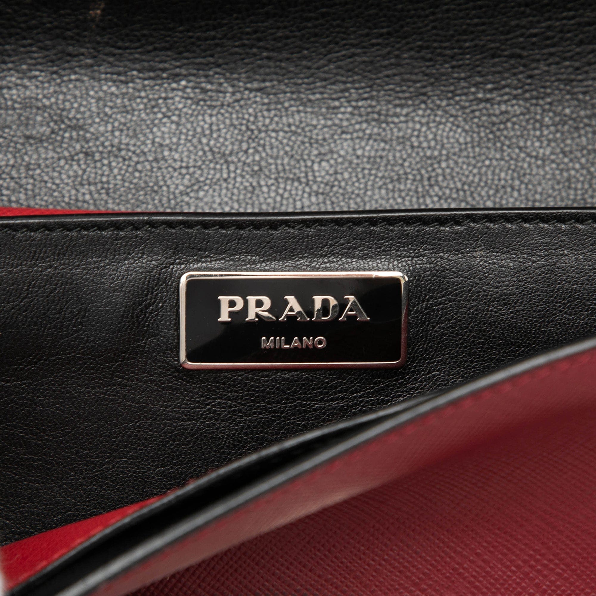 Prada Mini Saffiano Lux Sound Lock Satchel
