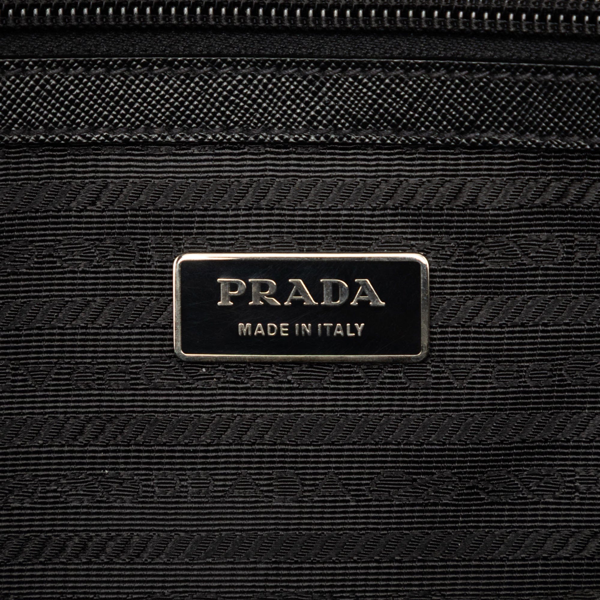 Prada Saffiano Trimmed Tessuto Business Bag