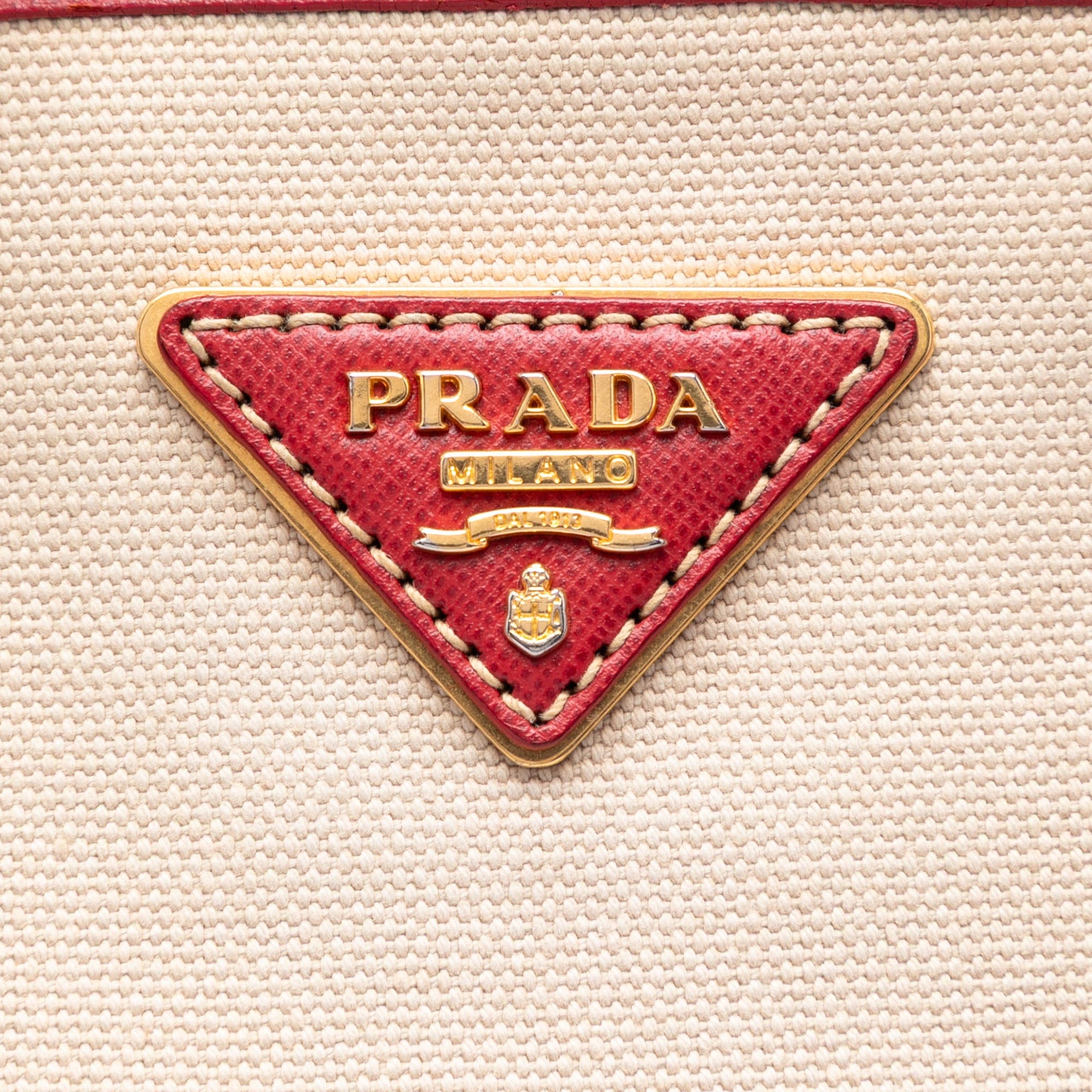 Prada Saffiano Trimmed Canvas Canapa Logo Satchel