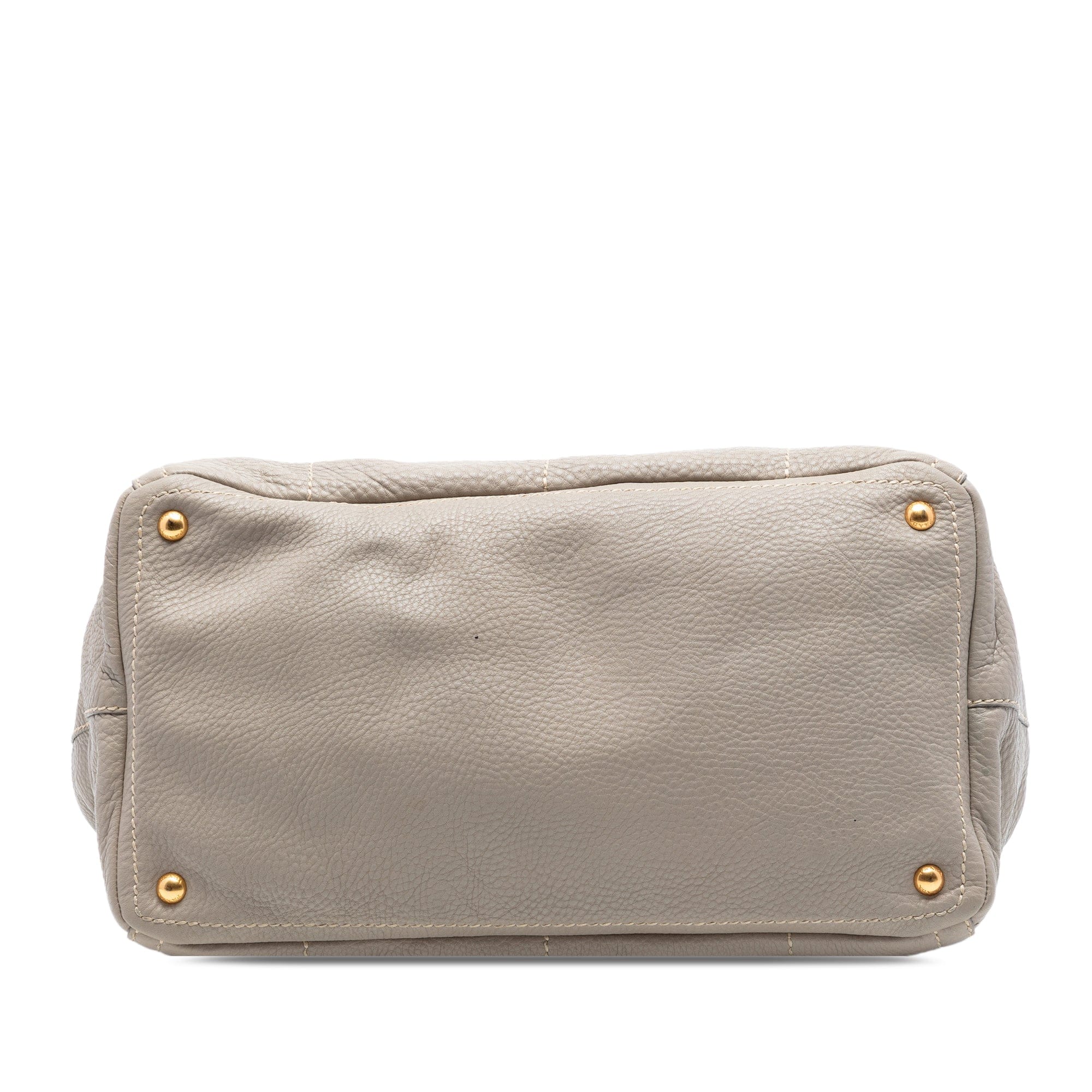 Prada Vitello Daino Canapa Logo Frame Satchel