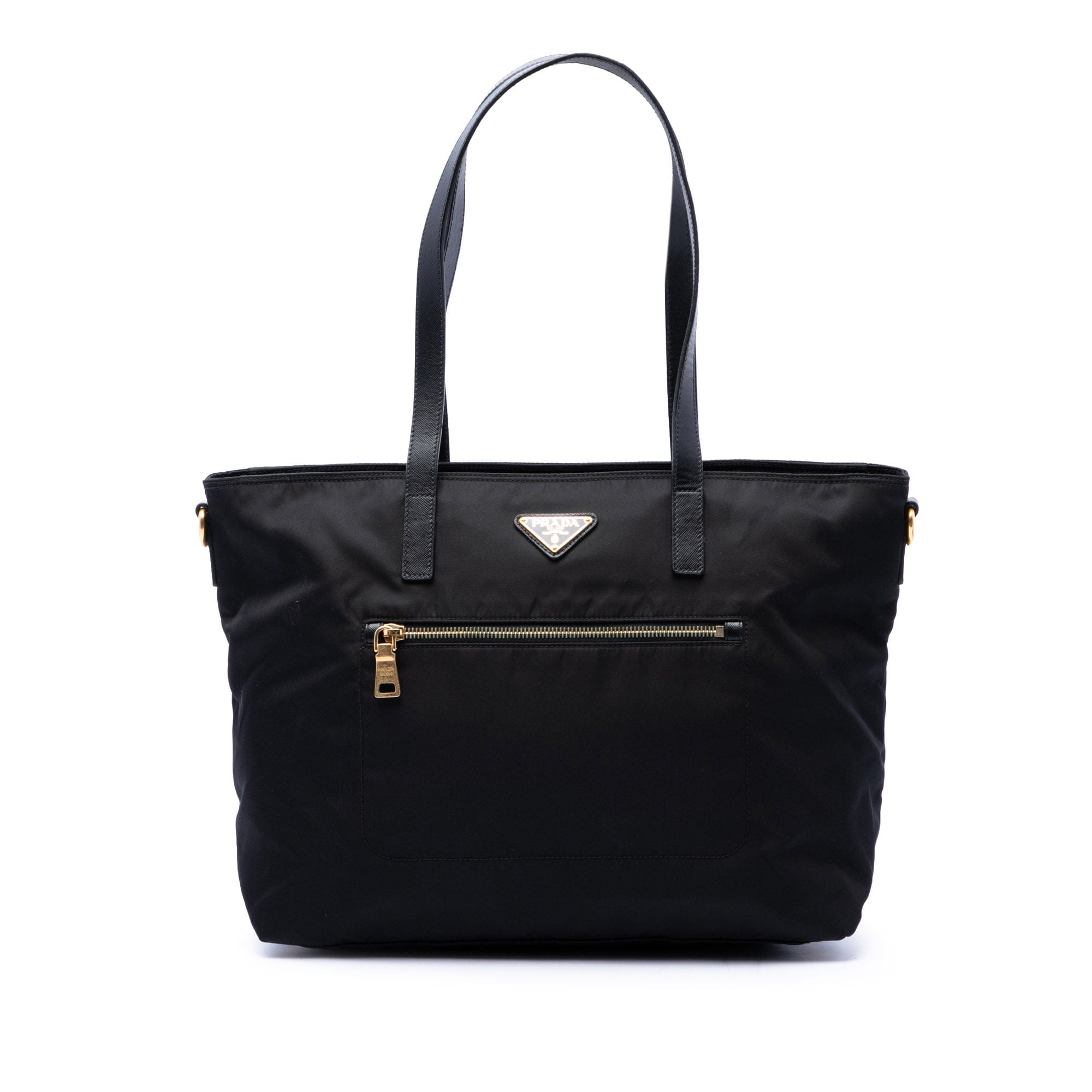 Prada Saffiano Trimmed Tessuto Satchel