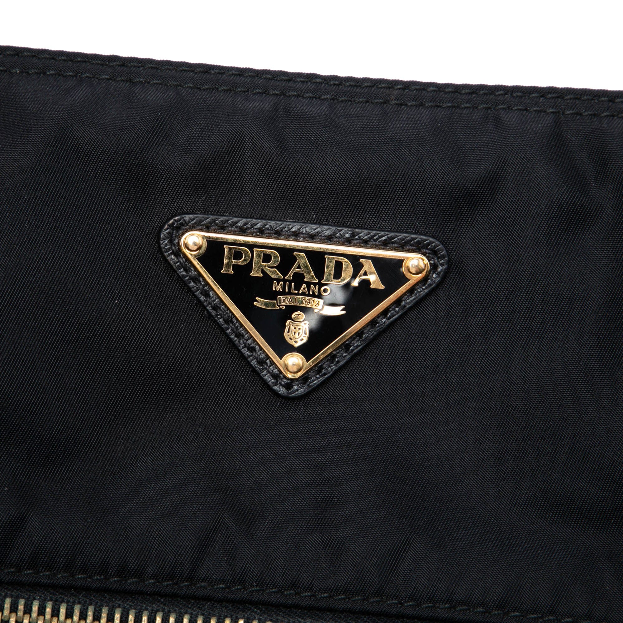 Prada Saffiano Trimmed Tessuto Satchel