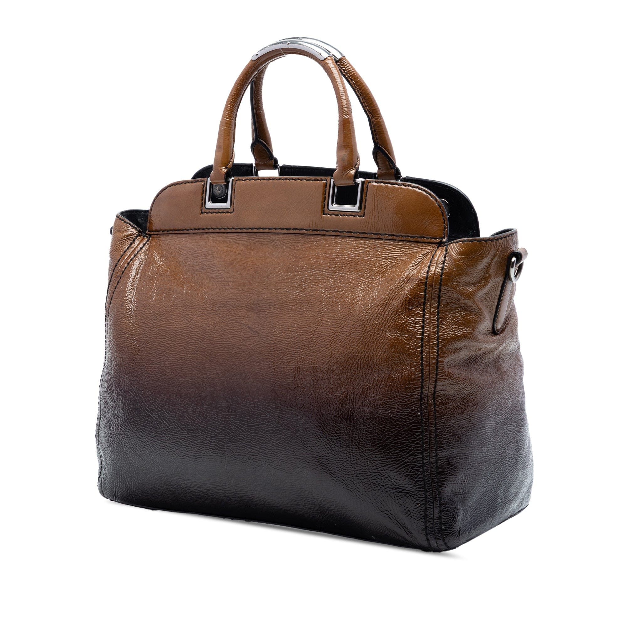 Prada Sfumato Vernice Naplak Frame Satchel