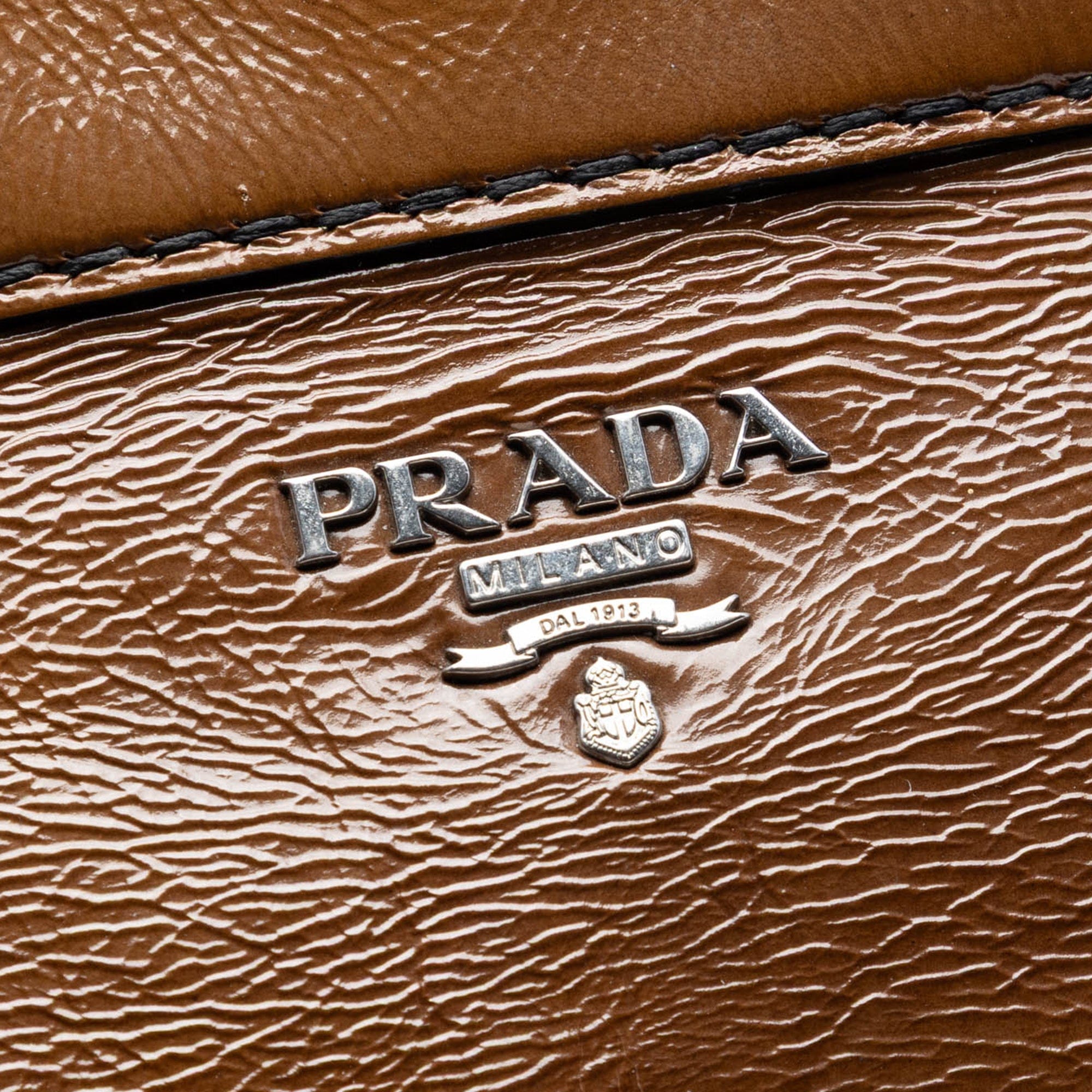 Prada Sfumato Vernice Naplak Frame Satchel