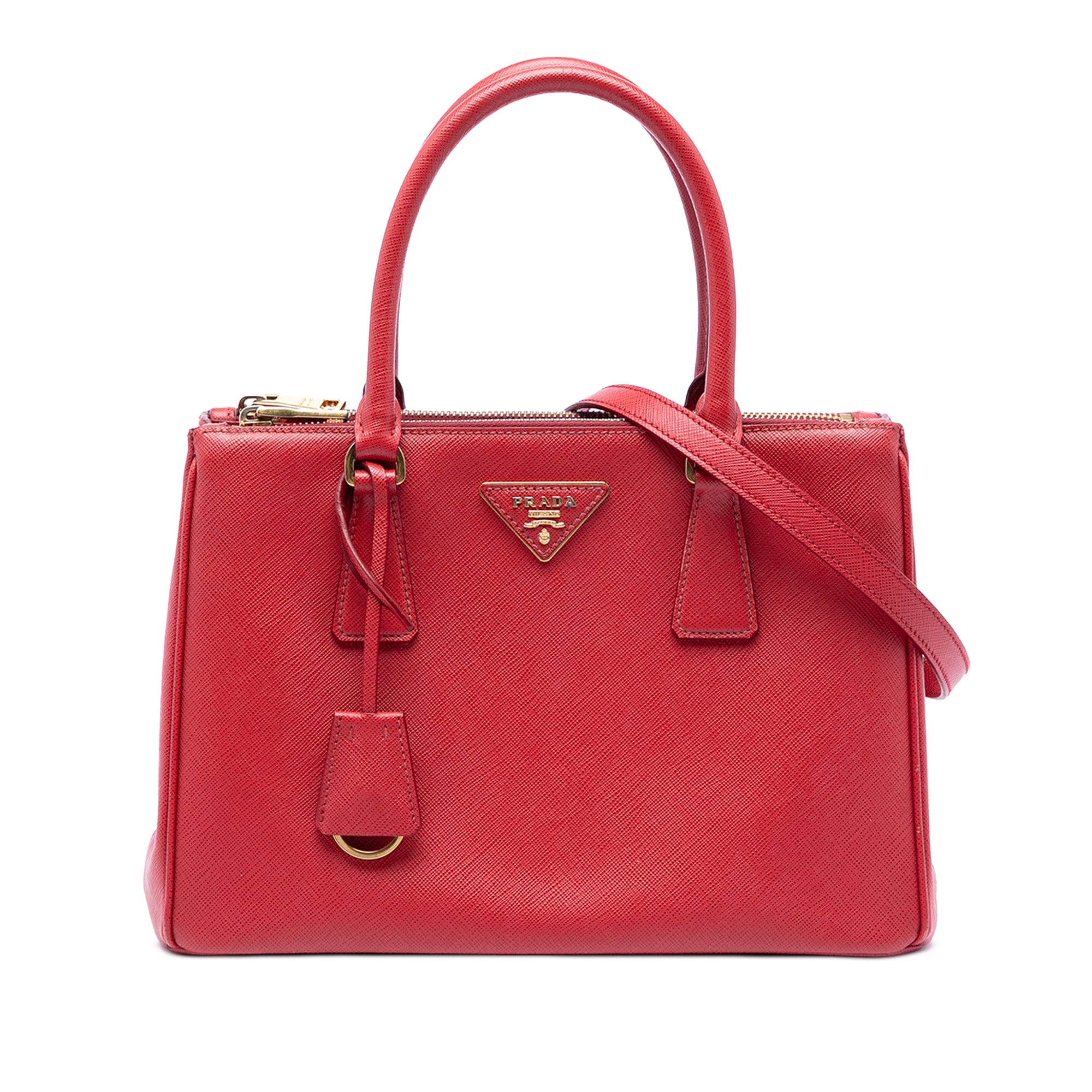 Prada Medium Saffiano Galleria Double Zip Satchel
