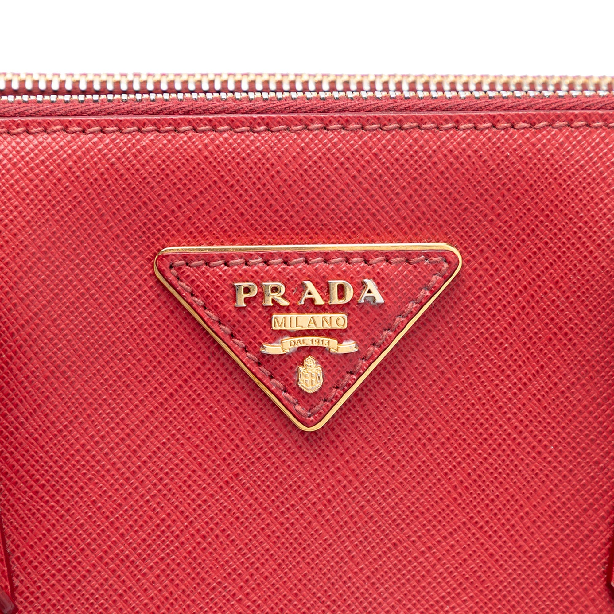 Prada Medium Saffiano Galleria Double Zip Satchel