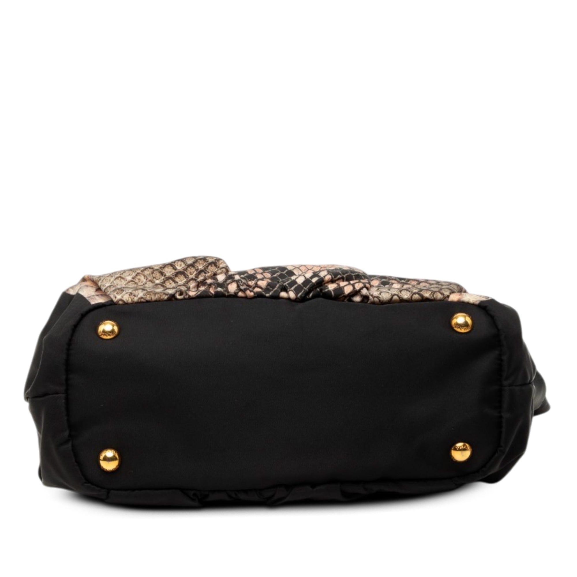 Prada Tessuto Python Print Bow Satchel