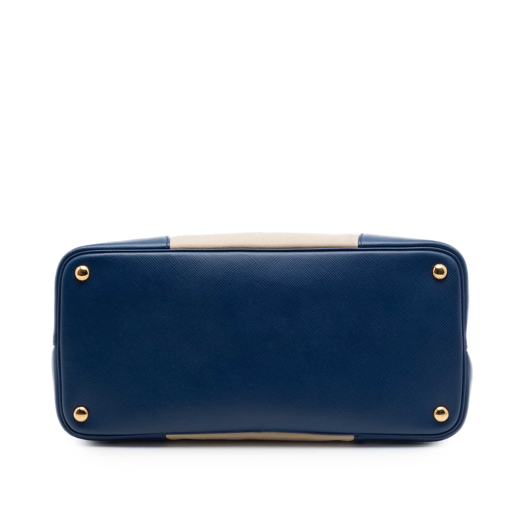Prada Large Canapa and Saffiano Double Satchel
