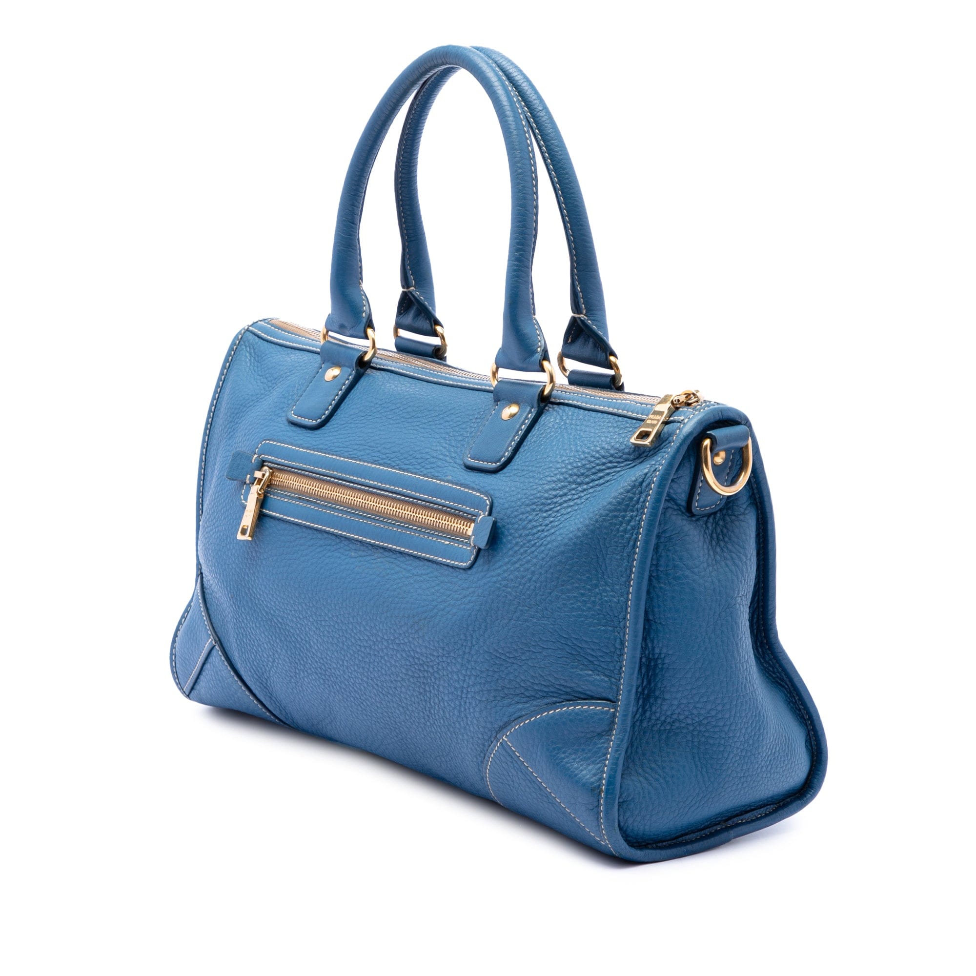 Prada Vitello Daino Zip Top Satchel