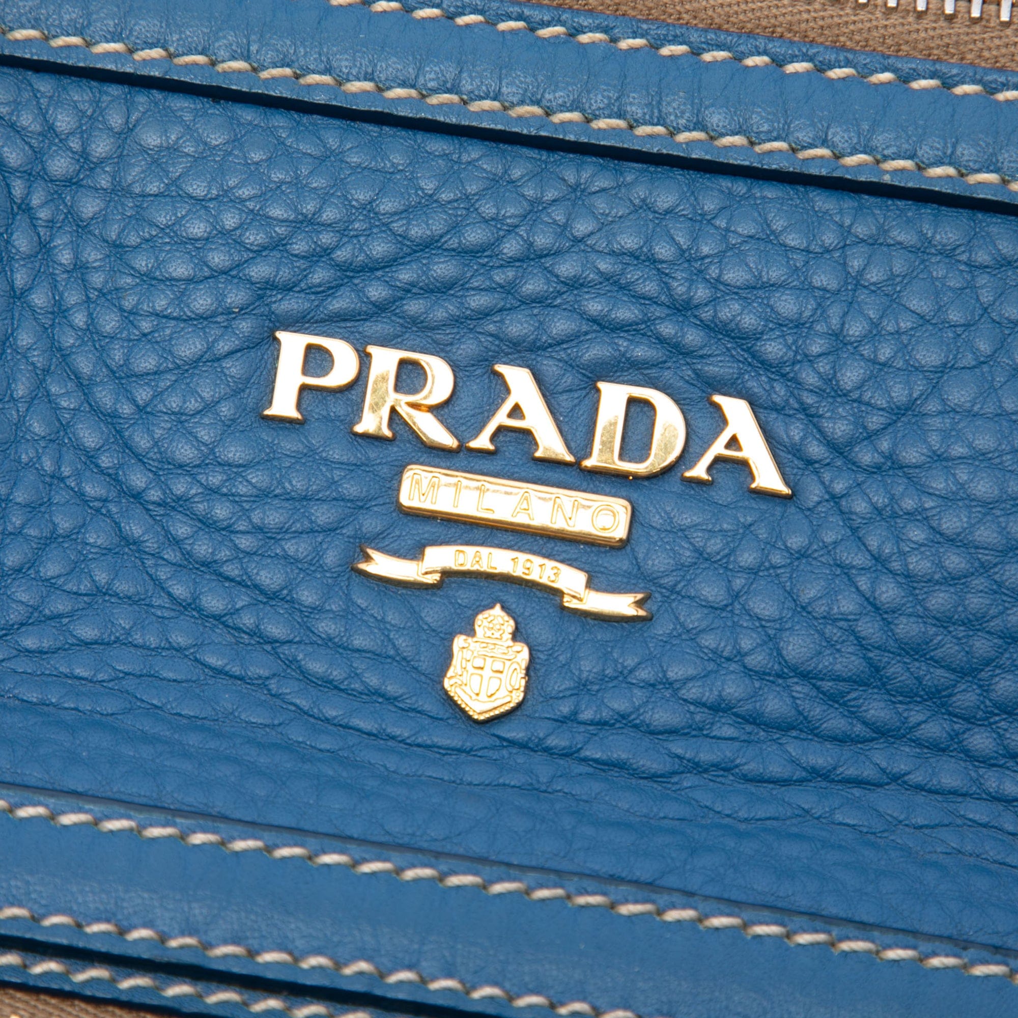 Prada Vitello Daino Zip Top Satchel