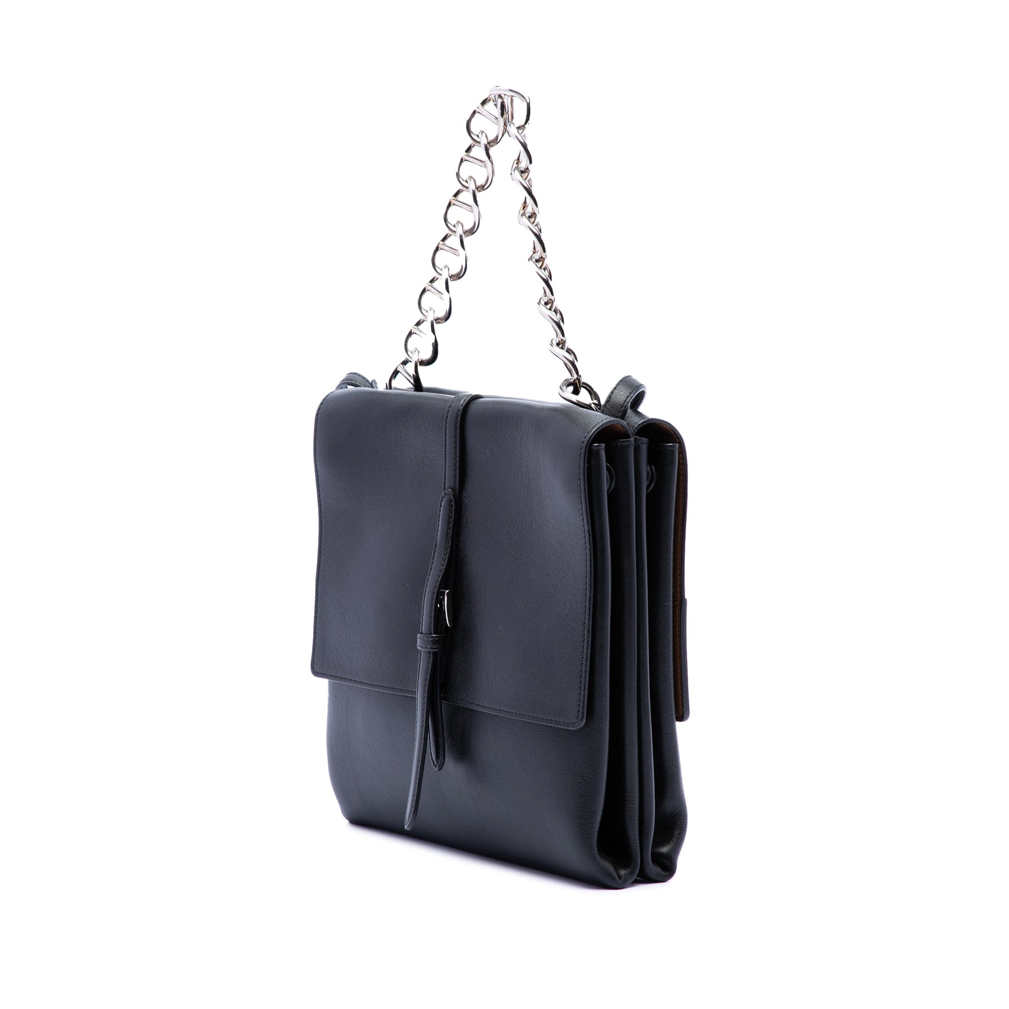 Prada Soft Calf Double Turnlock Satchel