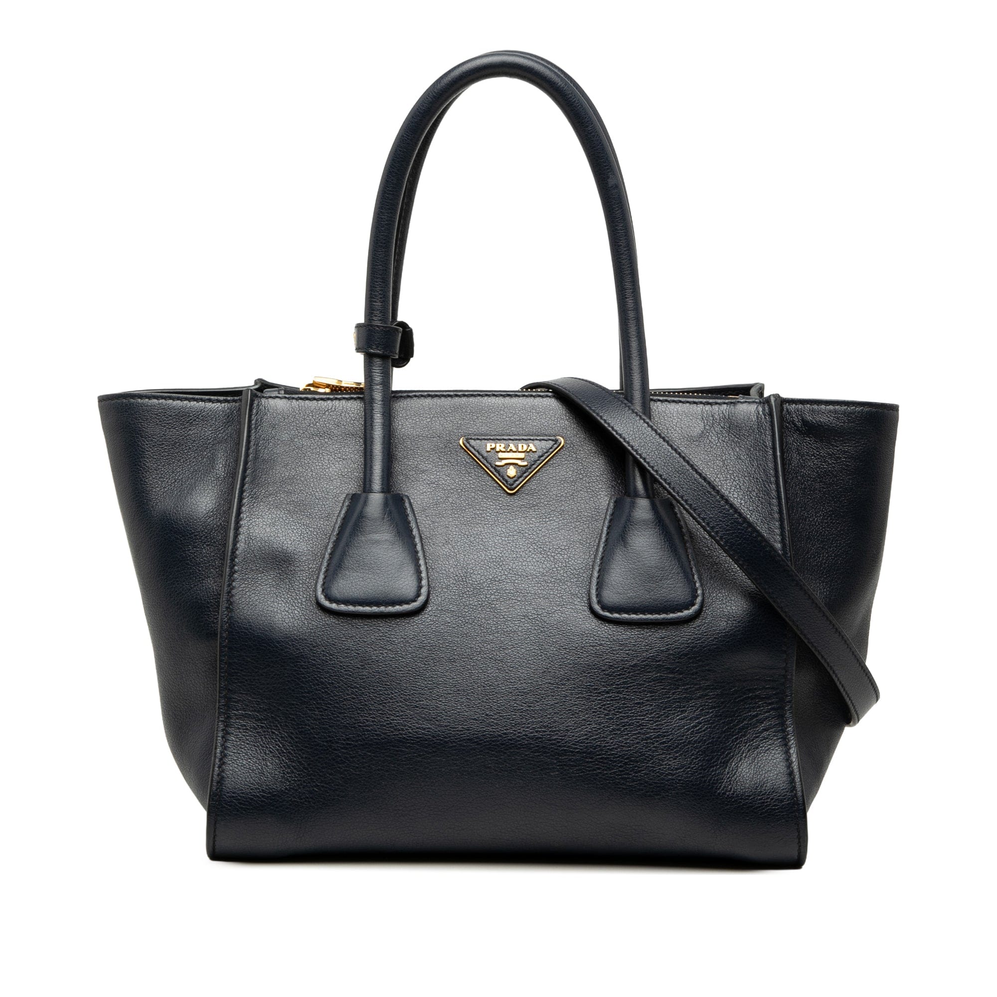 Prada Glace Calf Twin Pocket Double Handle Satchel
