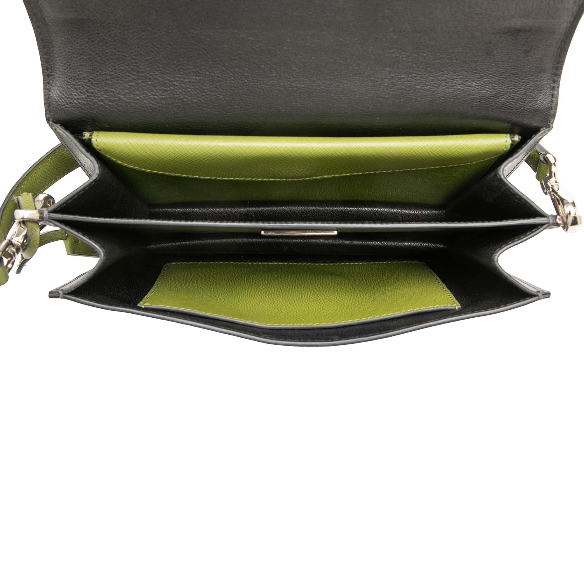 Prada Bicolor Saffiano Lux Sound Lock Satchel
