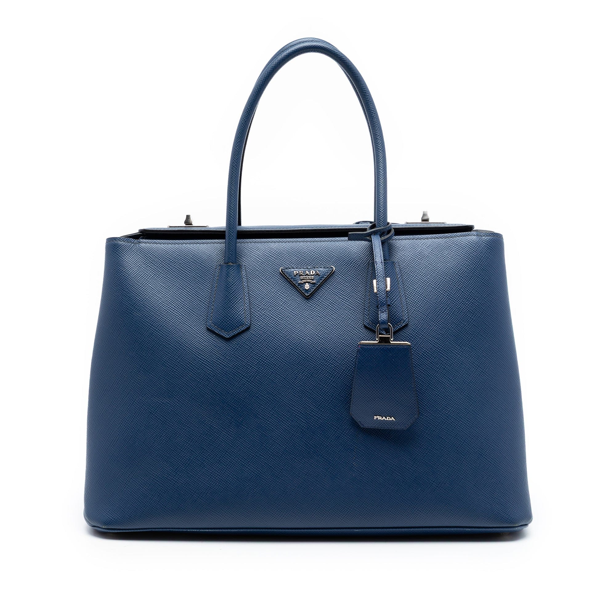 Prada Saffiano Cuir Turnlock Twin Satchel