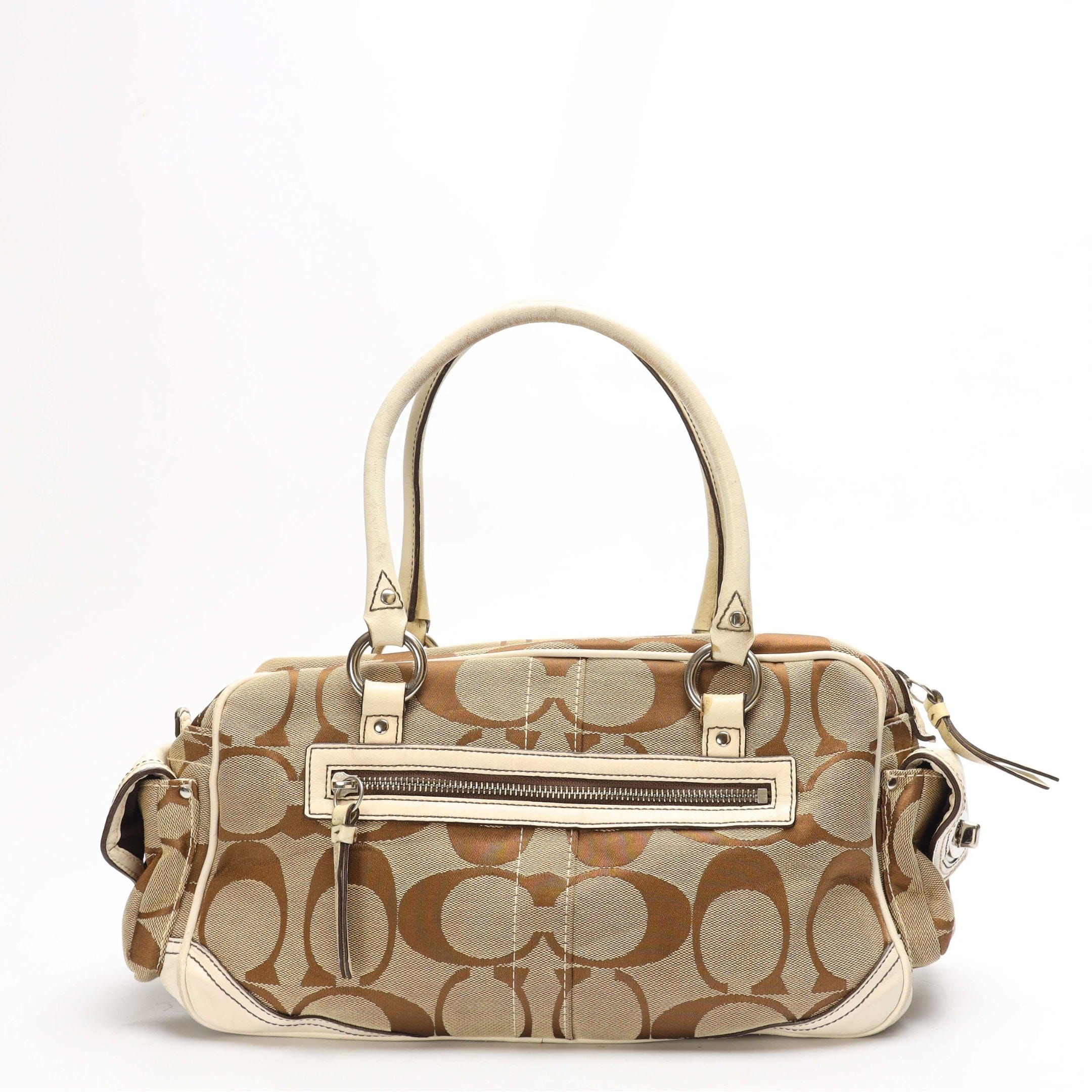 Coach Beige Double Pocket Shoulder Bag