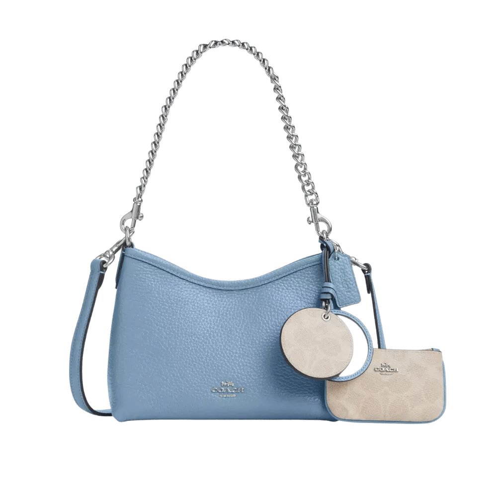 Coach Laurel Small Shoulder Bag With Mirror Charm And Pouch Pool