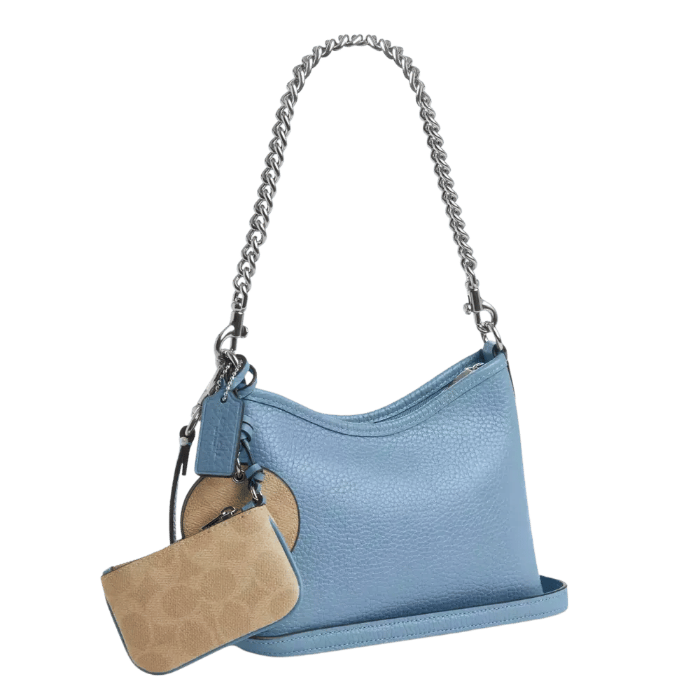 Coach Laurel Small Shoulder Bag With Mirror Charm And Pouch Pool