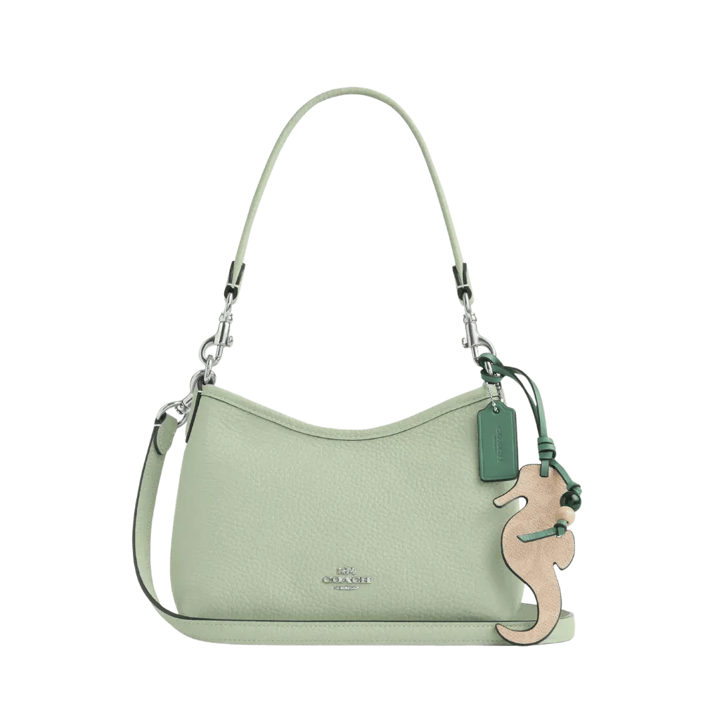 Coach Laurel Small Shoulder Bag With Mirror Charm And Pouch Light Pistachio