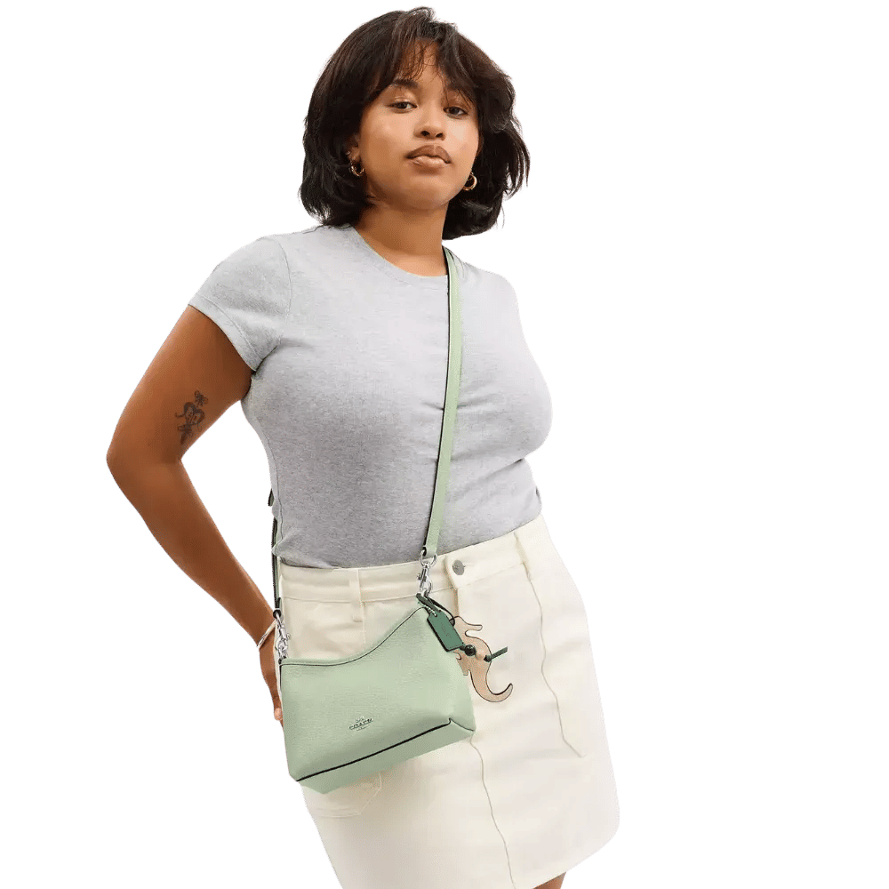 Coach Laurel Small Shoulder Bag With Mirror Charm And Pouch Light Pistachio