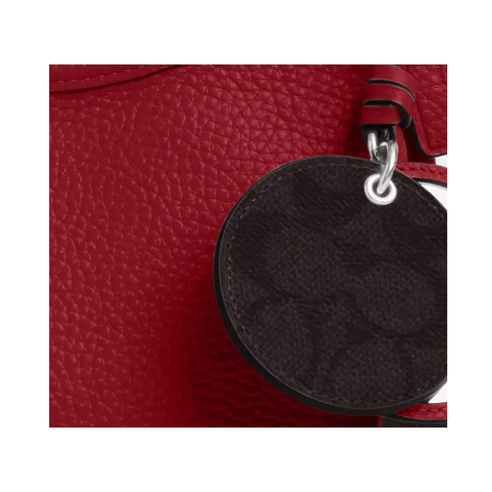 Coach Laurel Small Shoulder Bag With Mirror Charm And Pouch Dark Cardinal