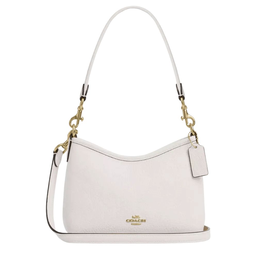 Coach Laurel Small Shoulder Bag Pebbled Leather Chalk